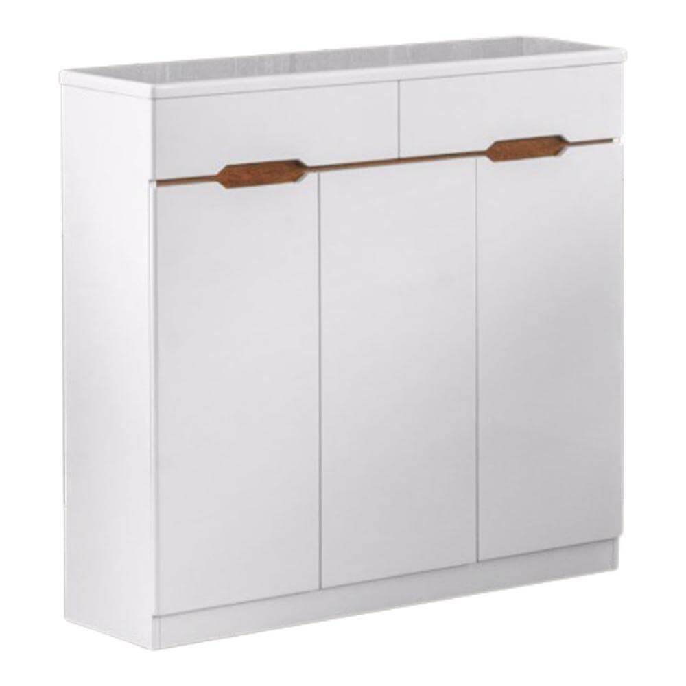 Modern Durham Shoe Cabinet with 3-Tier Storage - Sturdy Wooden Entryway Organizer for Shoes, Boots & Accessories | Perfect for Hallway, Closet & Mudroom Organization