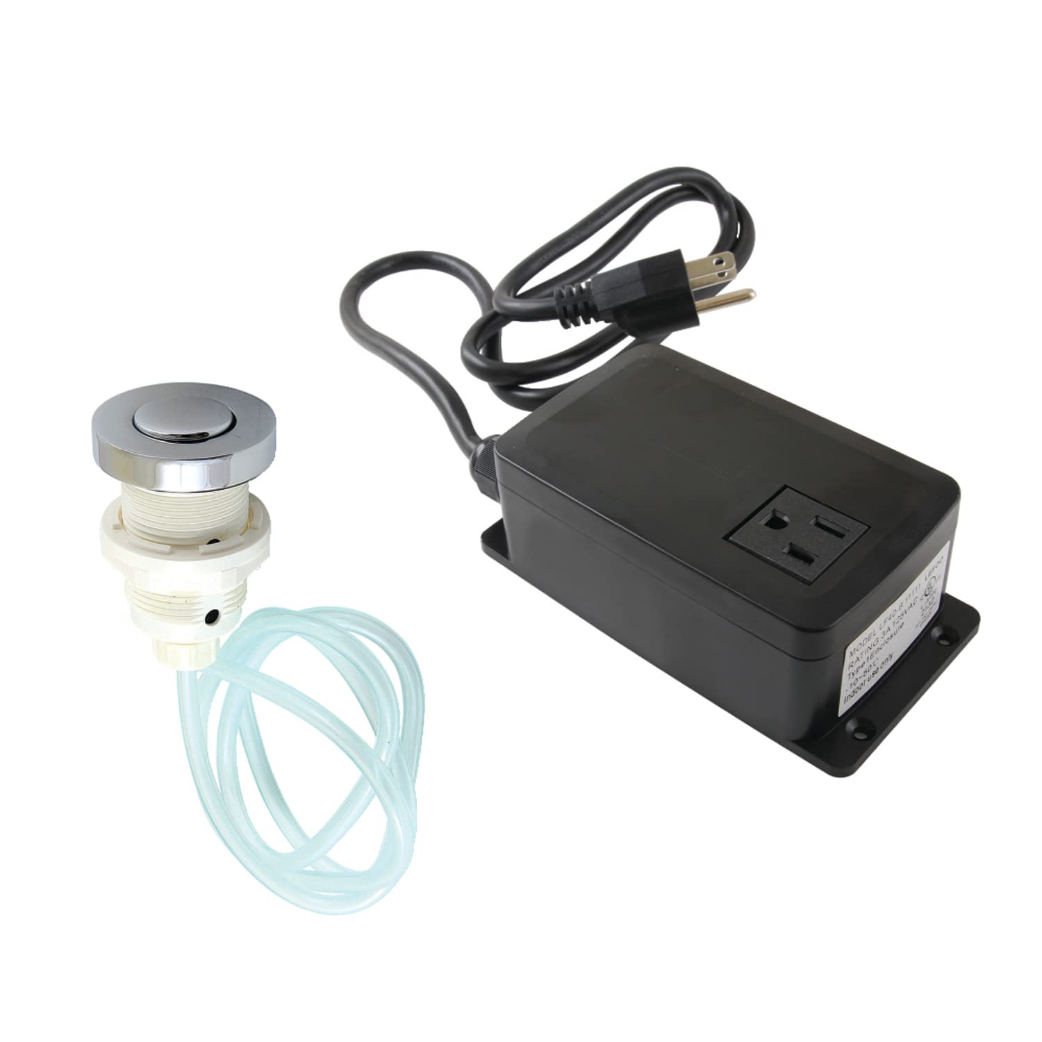 Kingston Brass KAMSK311 Gourmetier Single Outlet Garbage Disposal Air Switch Kit - Polished Chrome Finish for Kitchen Sink Waste Disposal System - Perfect for Modern Home & Restaurant Use