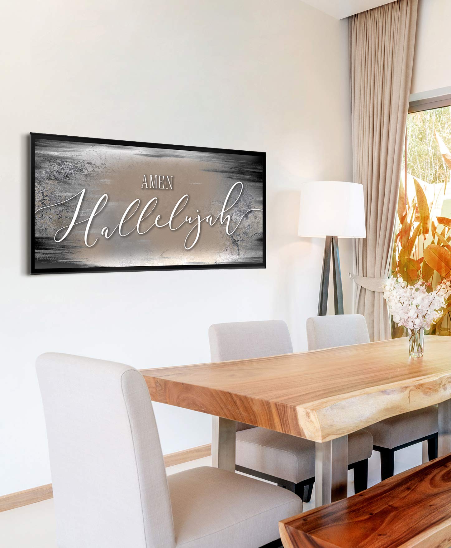 Amen Hallelujah Sign - Rustic Farmhouse Wall Decor for Christian Homes