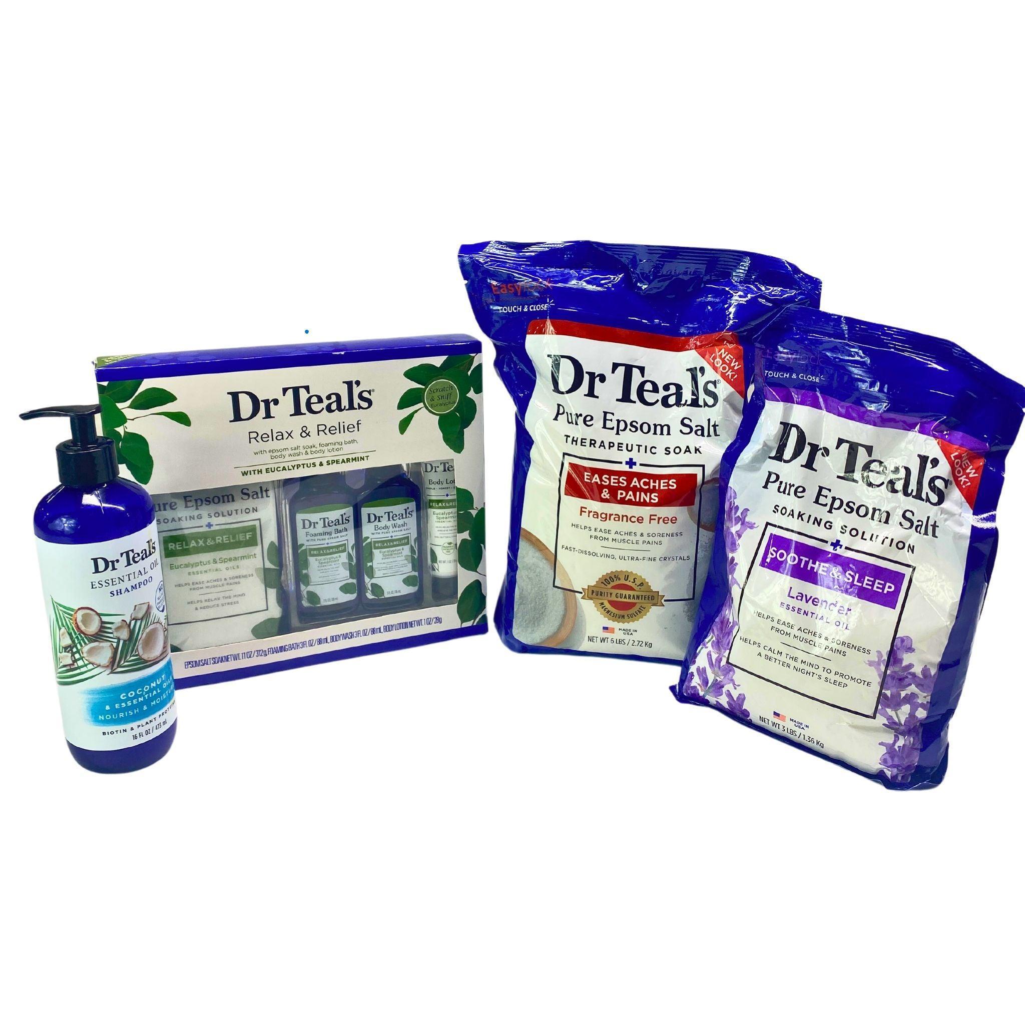 Dr Teal's Epsom Salt Assorted Variety Pack - 38 Pieces for Relaxation, Bath & Body Care - Perfect for Stress Relief, Muscle Recovery & Spa Nights at Home