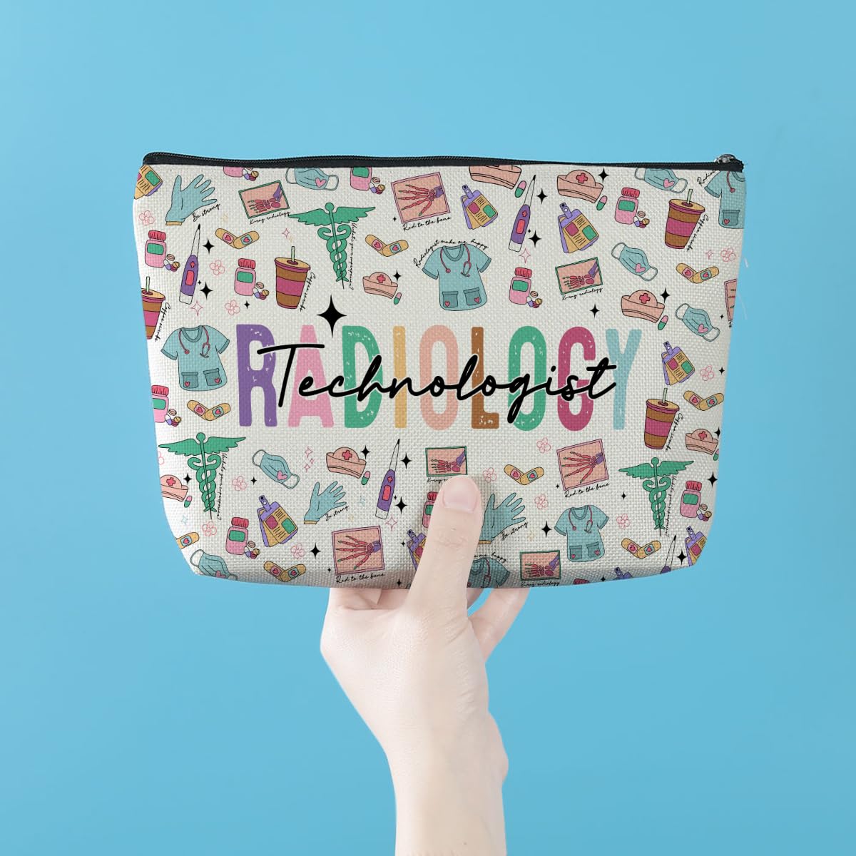 Radiology Technologist Gifts for Women - Rad Tech Makeup Bag with Zipper Pouch | X-ray Technician Cosmetic Bag for Nurse Day, Birthday & Appreciation | Perfect Gift for Radiologic Technologists, Nurses & Medical Professionals