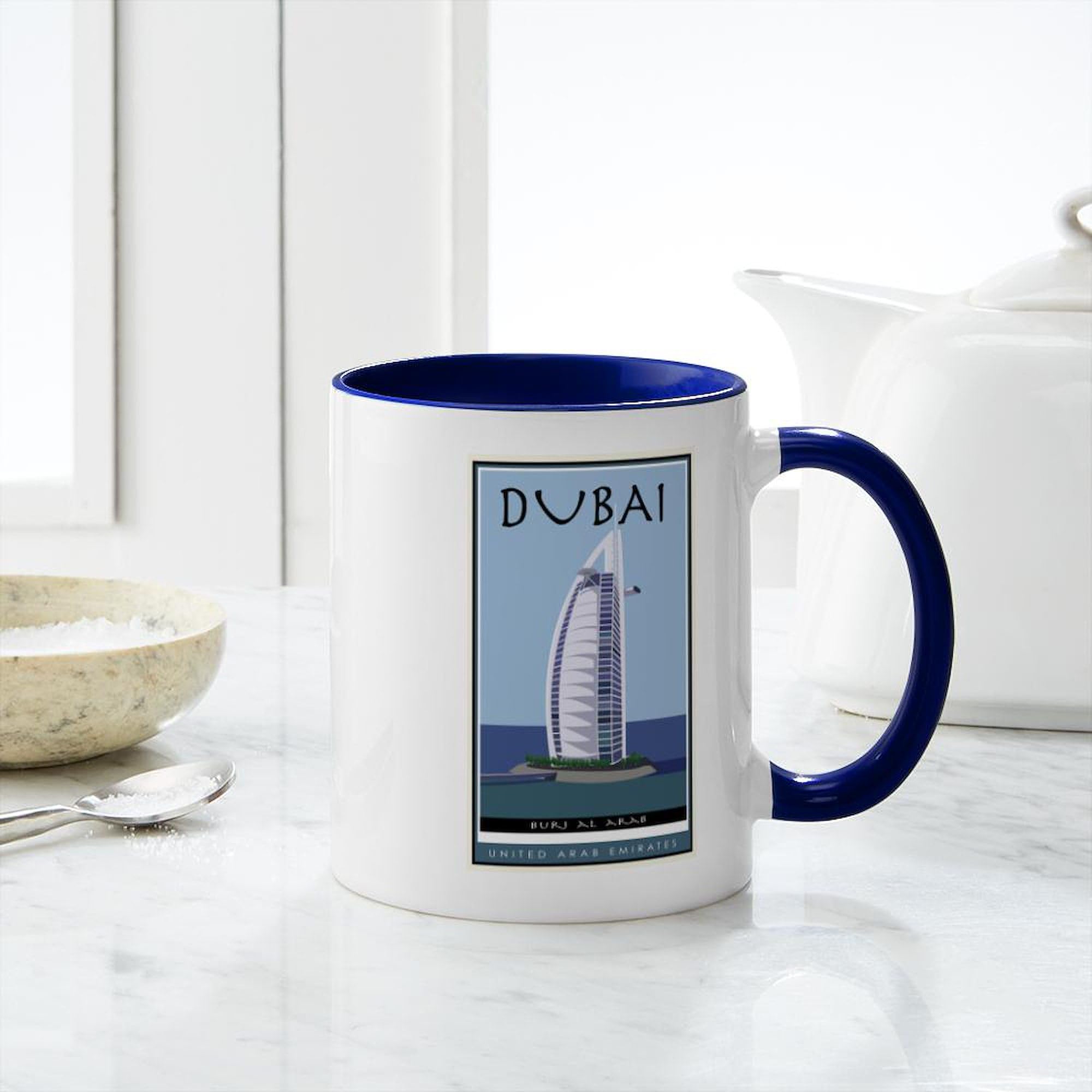 Premium 11 oz (325 ml) Ceramic Coffee Mug - Dubai Themed Travel Souvenir & Gift for Coffee Lovers - Perfect for Home, Office & Vacation Memories