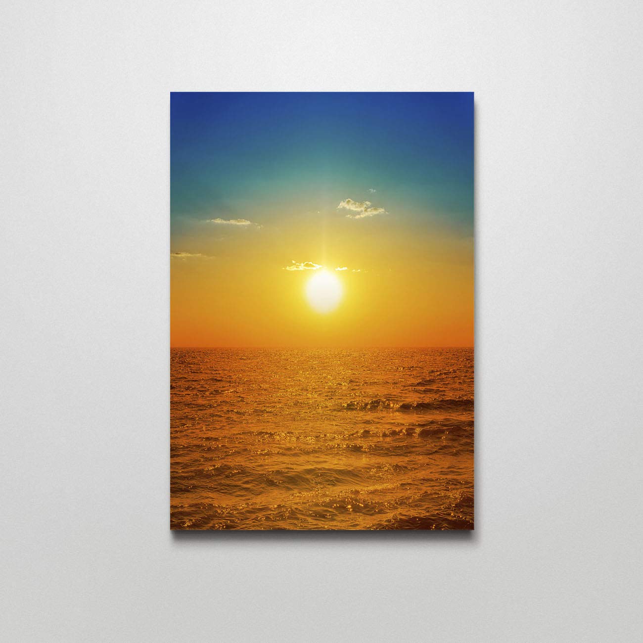 Orange Sunset Over Sea Canvas Wall Art - 24x36 Inch Coastal Beach Painting for Living Room, Bedroom, Office Decor | Perfect for Home, Vacation House & Beach-Themed Spaces