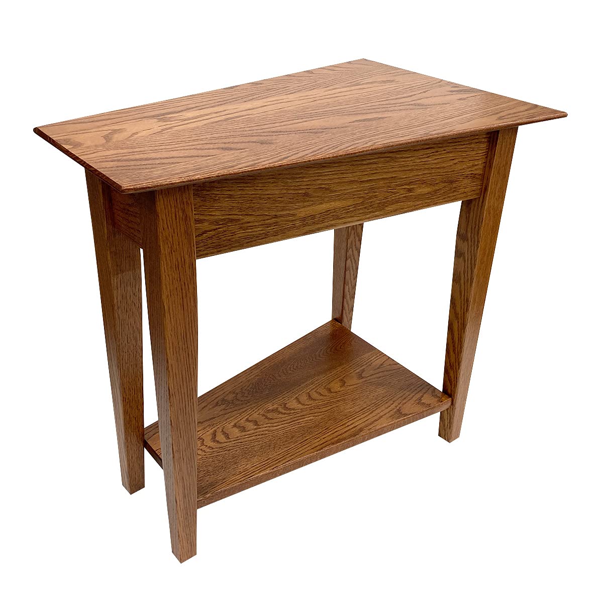 Handcrafted Amish Wedge End Table - Solid Wood Accent Table for Living Room, Office & Bedroom - Space-Saving Corner Table, Recliner Side Table & Coffee Table (Harvest Finish) - Perfect for Small Apartments, Reading Nooks & Cozy Spaces