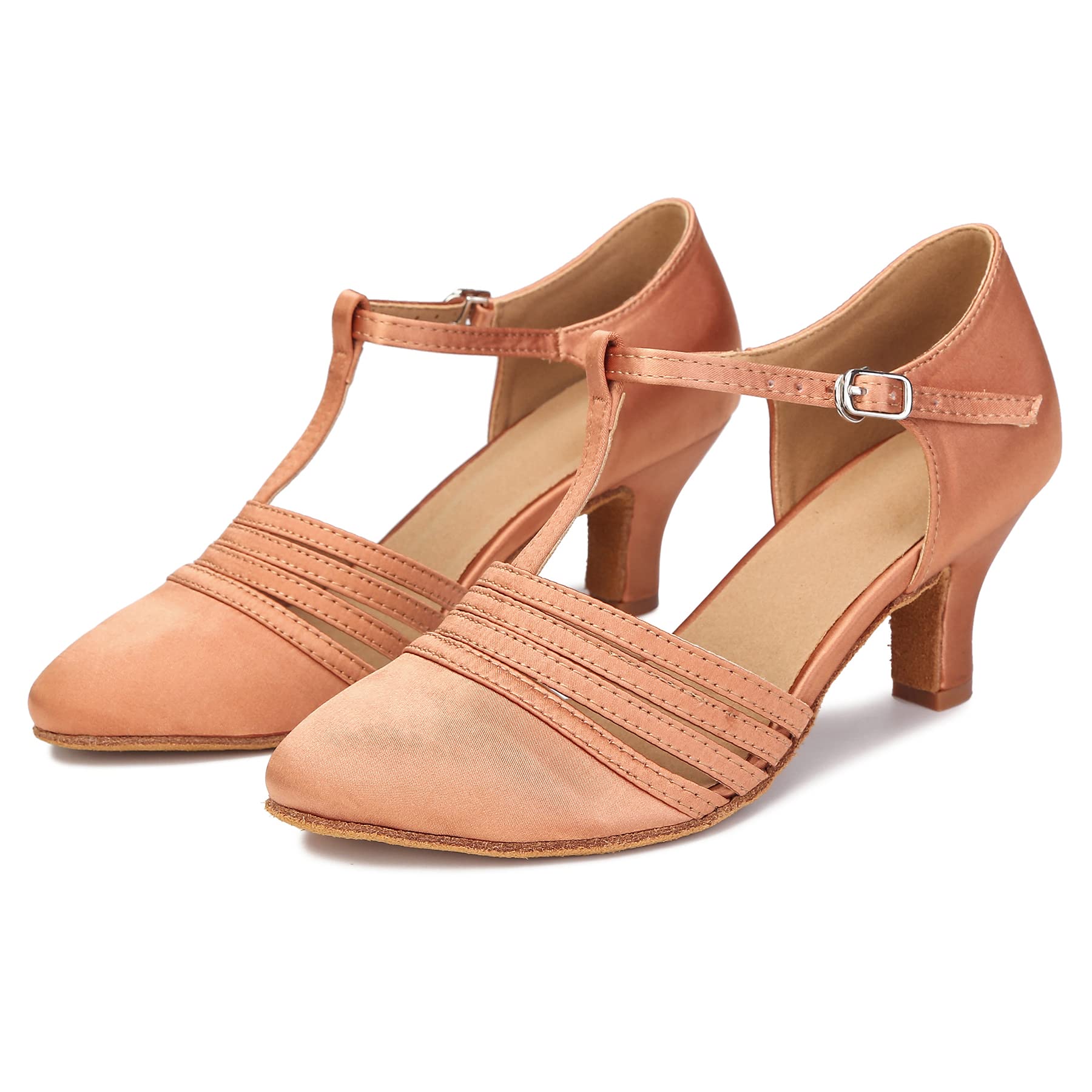 Best Women's Ballroom Dance Shoes - Closed Toe Latin Salsa Dance Shoes ZB12 for Professional & Social Dancing - Perfect for Weddings, Performances & Dance Classes