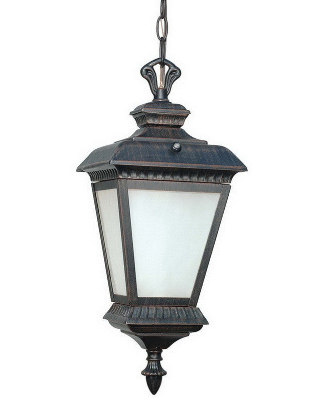 Nuvo Lighting 60 2524 Charter Collection Energy Efficient Outdoor Hanging Pendant Lantern - Old Penny Bronze Finish for Porch, Patio & Garden Lighting