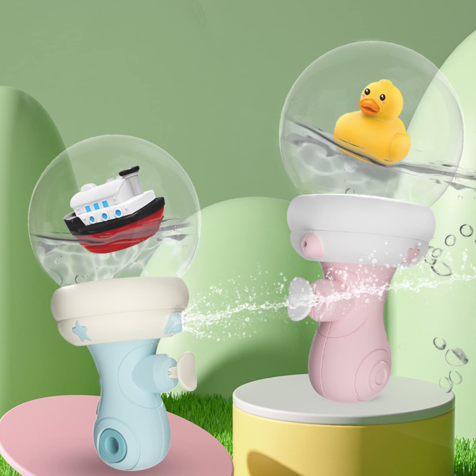 2 Pack Water Guns for Kids - Light Up Water Squirt Toys with 4 Floating Bubbles | Outdoor Water Fight Toys for Boys & Girls | Perfect for Pool, Beach, Backyard Parties & Summer Fun Gifts