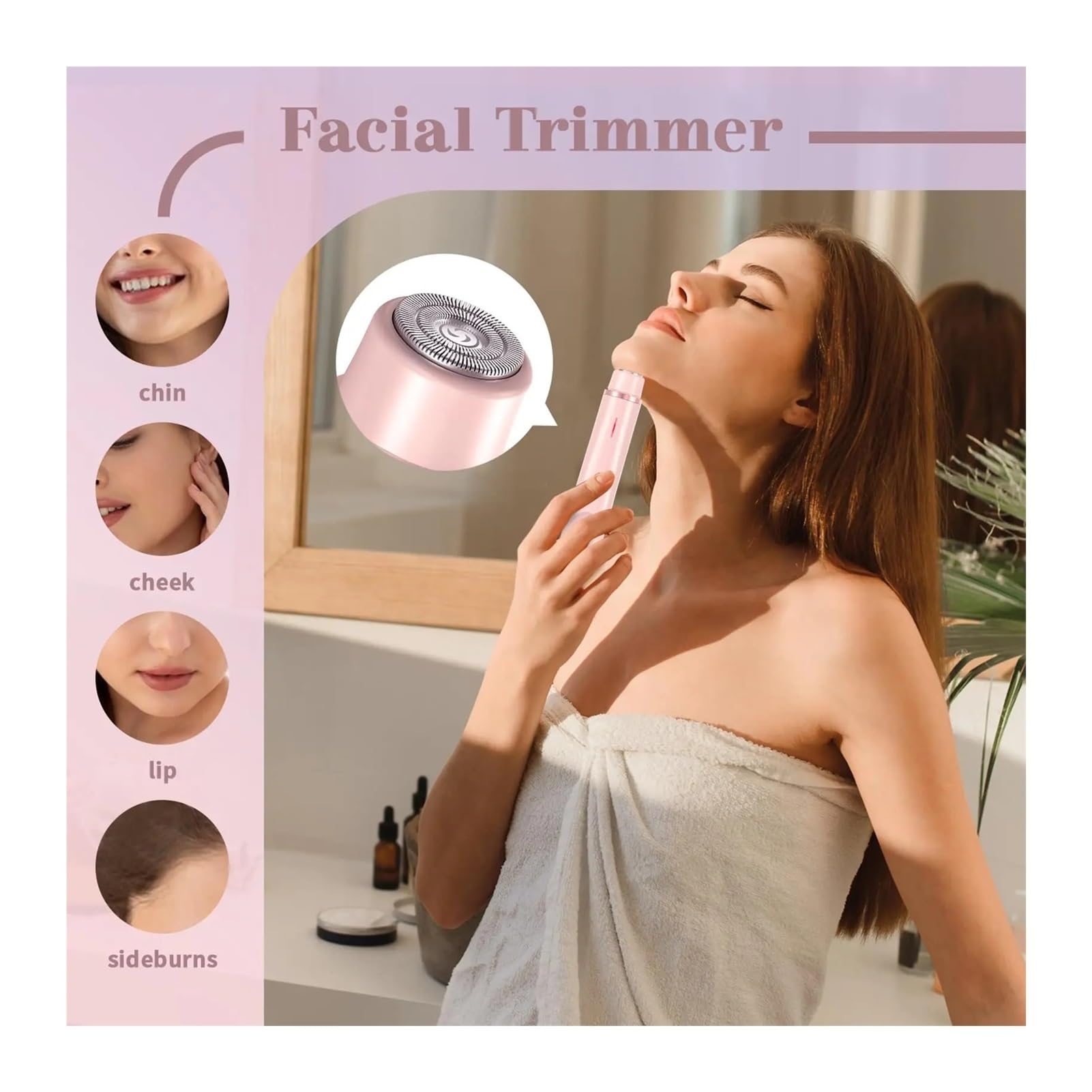 Women's Electric Shaver Dual Head - Waterproof Wet & Dry Bikini & Body Hair Trimmer - 2-in-1 Detachable Head Shaver for Smooth Skin - Perfect for Travel, Gym & Home Use