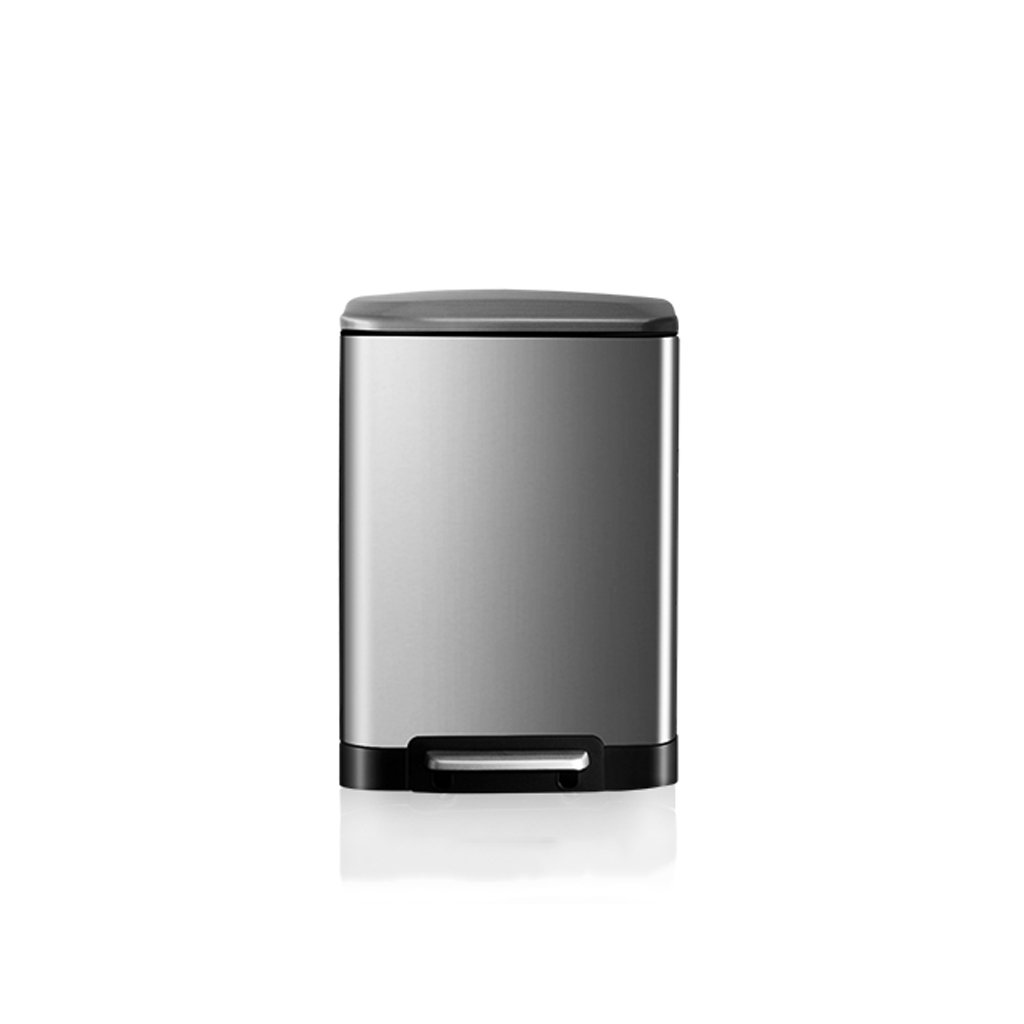 Modern Minimalist Stainless Steel Trash Can - 12L Rectangular Foot Pedal Garbage Bin for Home, Office, Hotel, Kitchen, Bathroom & Bedroom - Durable Recycling Bin for Waste Disposal & Organization