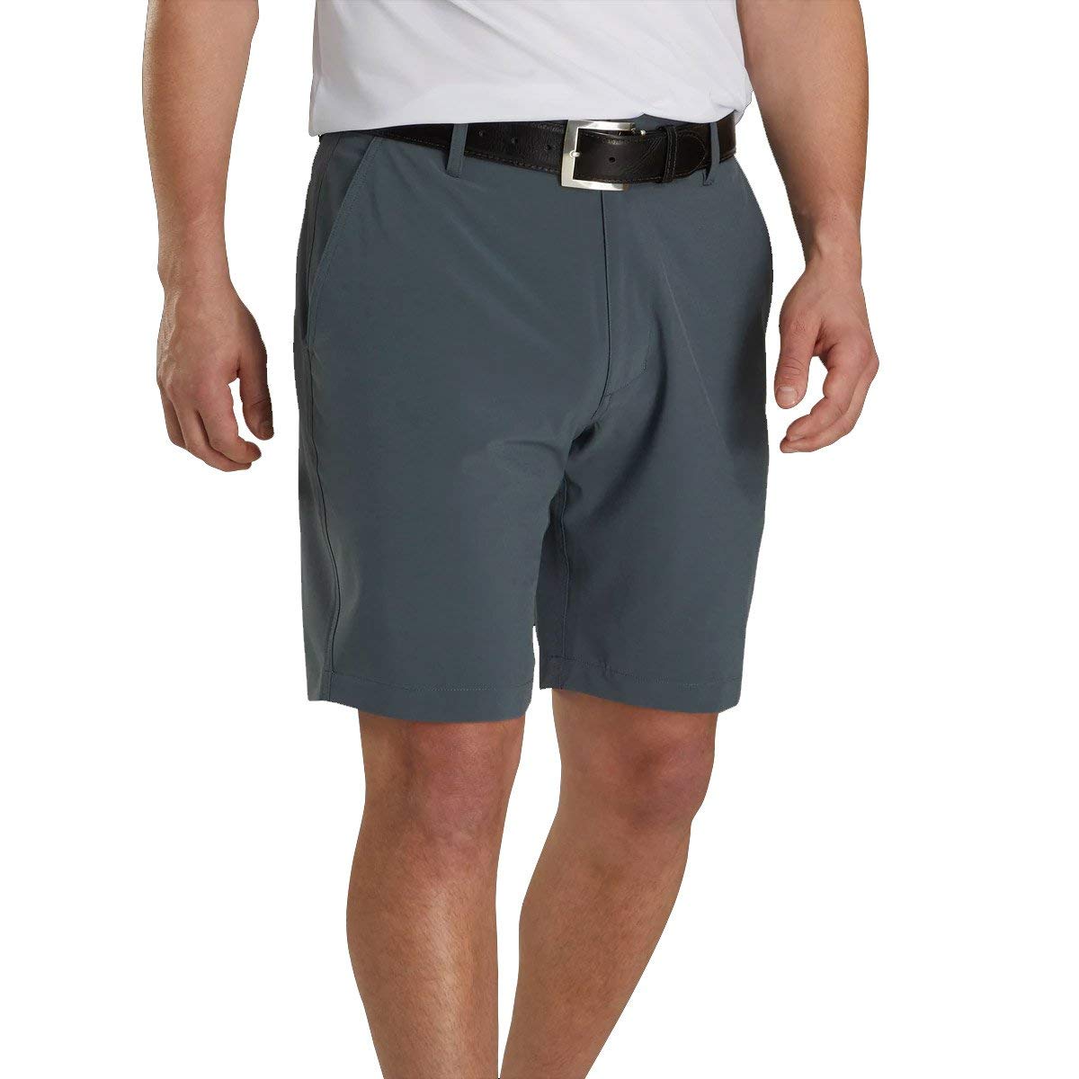 FootJoy FJ Men's Lightweight Golf Shorts - Charcoal Gray, Size 38 | Moisture-Wicking & Breathable for Comfort on the Course