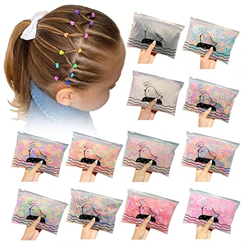 1000pcs Colorful Mini Hair Rubber Bands for Kids & Girls - Soft Elastic Hair Ties for Thin Hair & Small Ponytails | Disposable Fashion Hair Accessories for School, Sports & Daily Styling