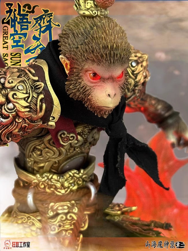 Fury Toys 1/12 Scale 7-inch Sun Wukong Action Figure - Great Sage Equal to Heaven - Collectible Monkey King Model for Display & Cosplay