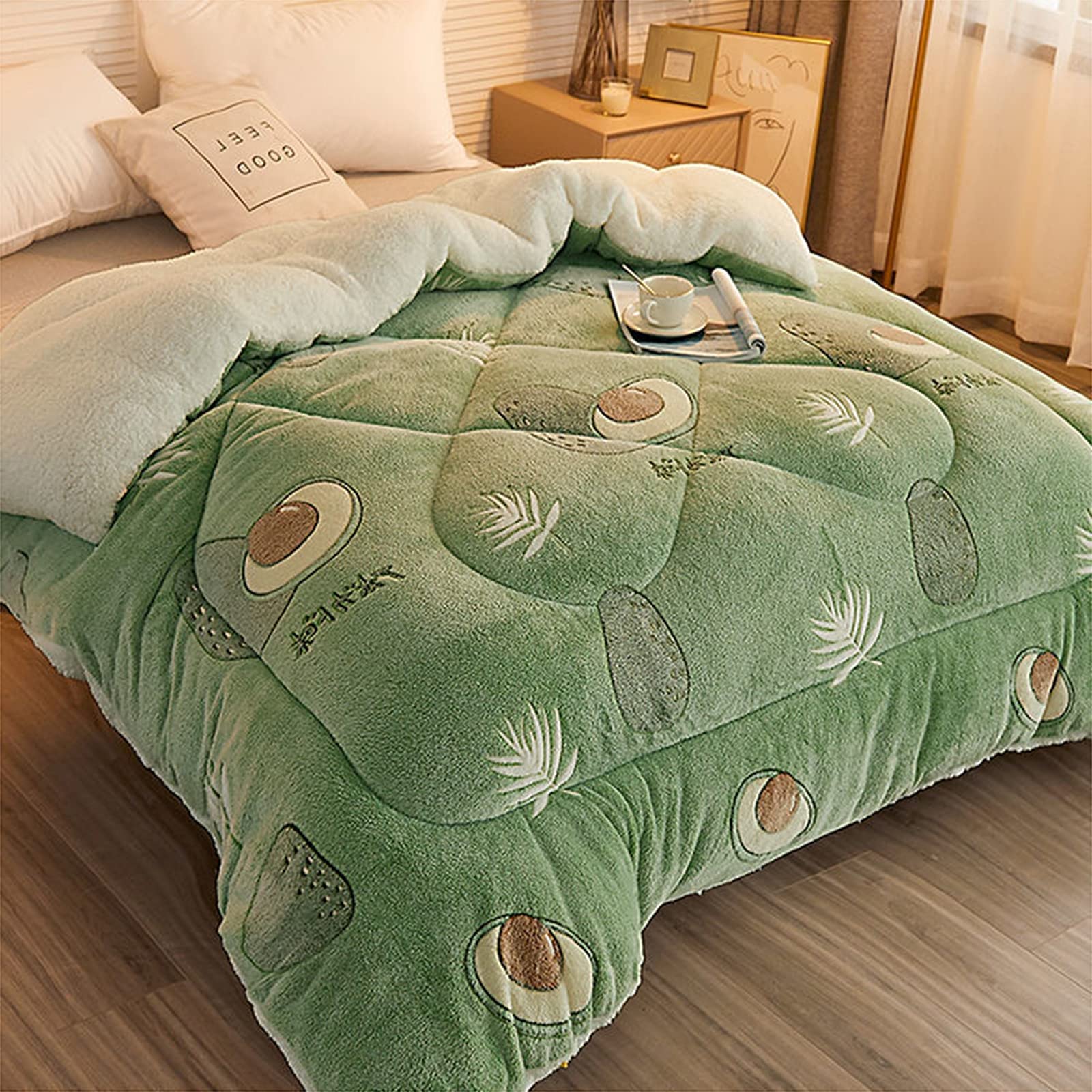 All-Season Quilted Cotton Duvet Insert - Twin Size Winter Comforter (150x200cm, 3.5kg) | Soft & Warm Thickened Lamb Cashmere Blanket for Bed | Perfect for Cold Weather & Cozy Nights