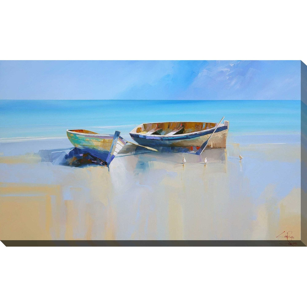 Afternoon Gulls by Craig Trewin - Premium Penny Print Canvas Wall Art - Perfect for Beach House Decor & Coastal Living Rooms