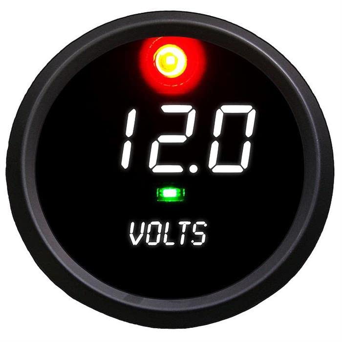 12V 24V LED Digital Voltmeter with 2 Programmable Alarms & Activation Switch - 2.625