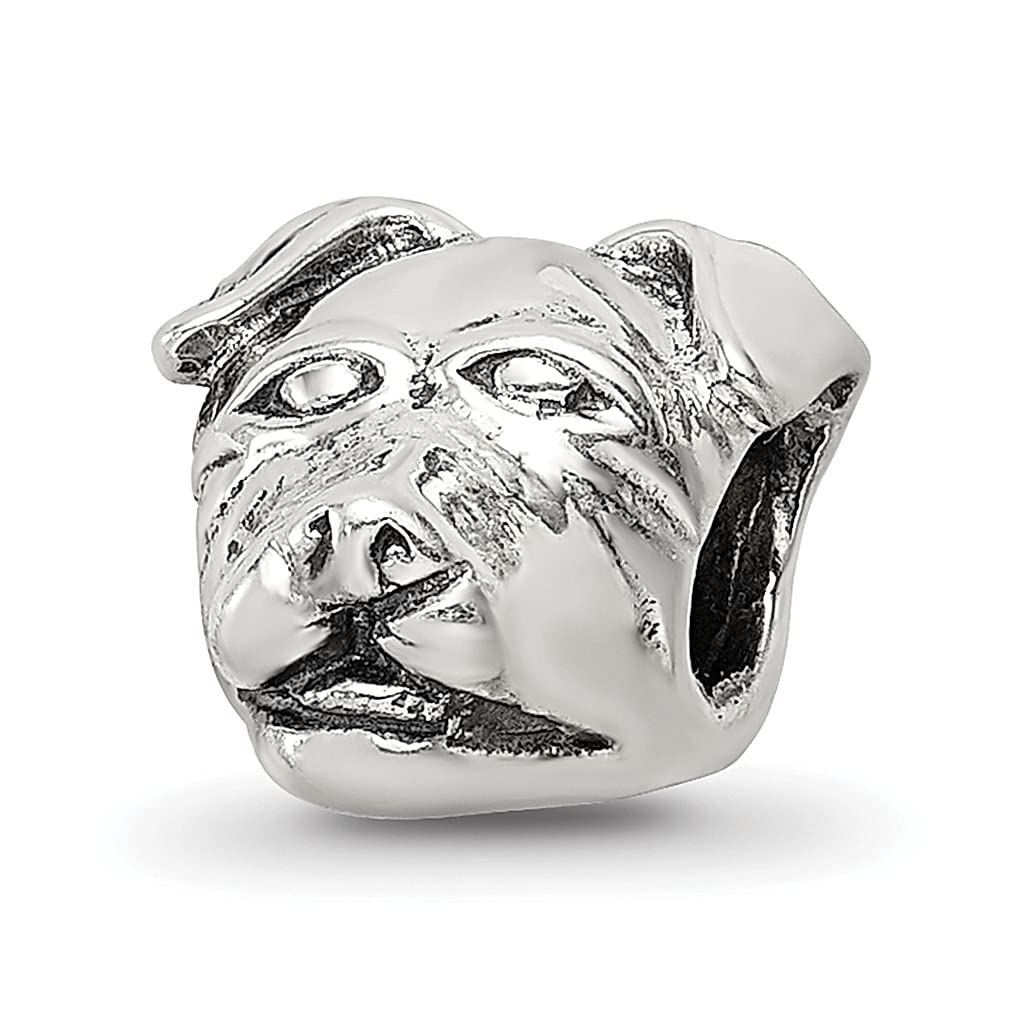 925 Sterling Silver Rottweiler Head Charm Bead for Bracelet - Animal Dog Jewelry for Women - Perfect Gift for Her - Great for Pet Lovers & Everyday Wear