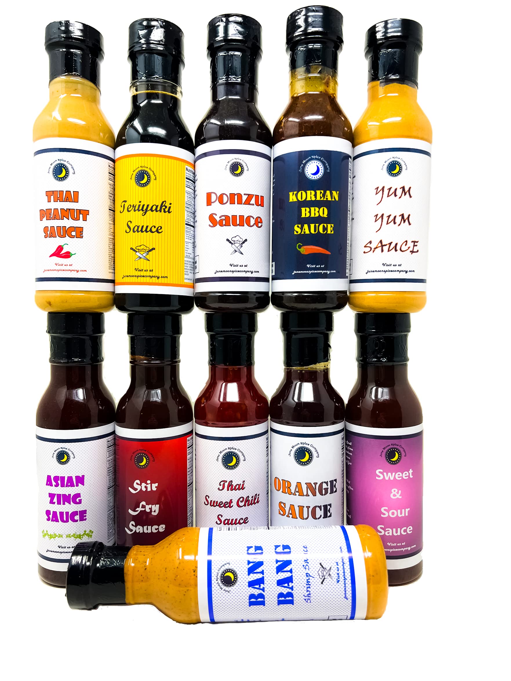 Premium Asian Ultimate Sauce Variety 11-Pack | Yum Yum, Stir Fry, Thai Chili, Sweet & Sour, Orange, Teriyaki, Bang Bang, Peanut, Asian Zing, Korean BBQ, Ponzu Sauces | Perfect for Cooking, Dipping & Marinades