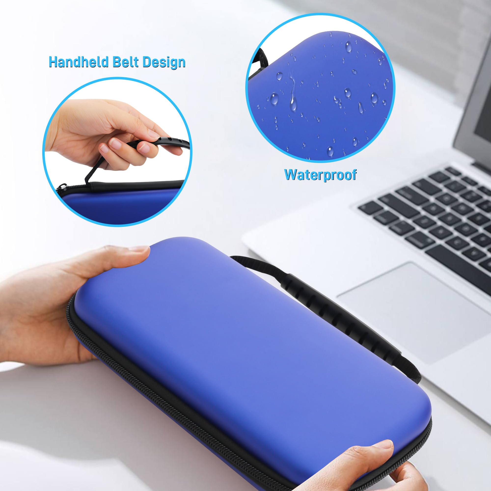 Nintendo Switch Lite Carrying Case - Shockproof Travel Bag with TPU Case Cover, Screen Protector & 10 Thumb Grips (Blue) | Portable Gaming Accessories Bundle for On-The-Go Protection