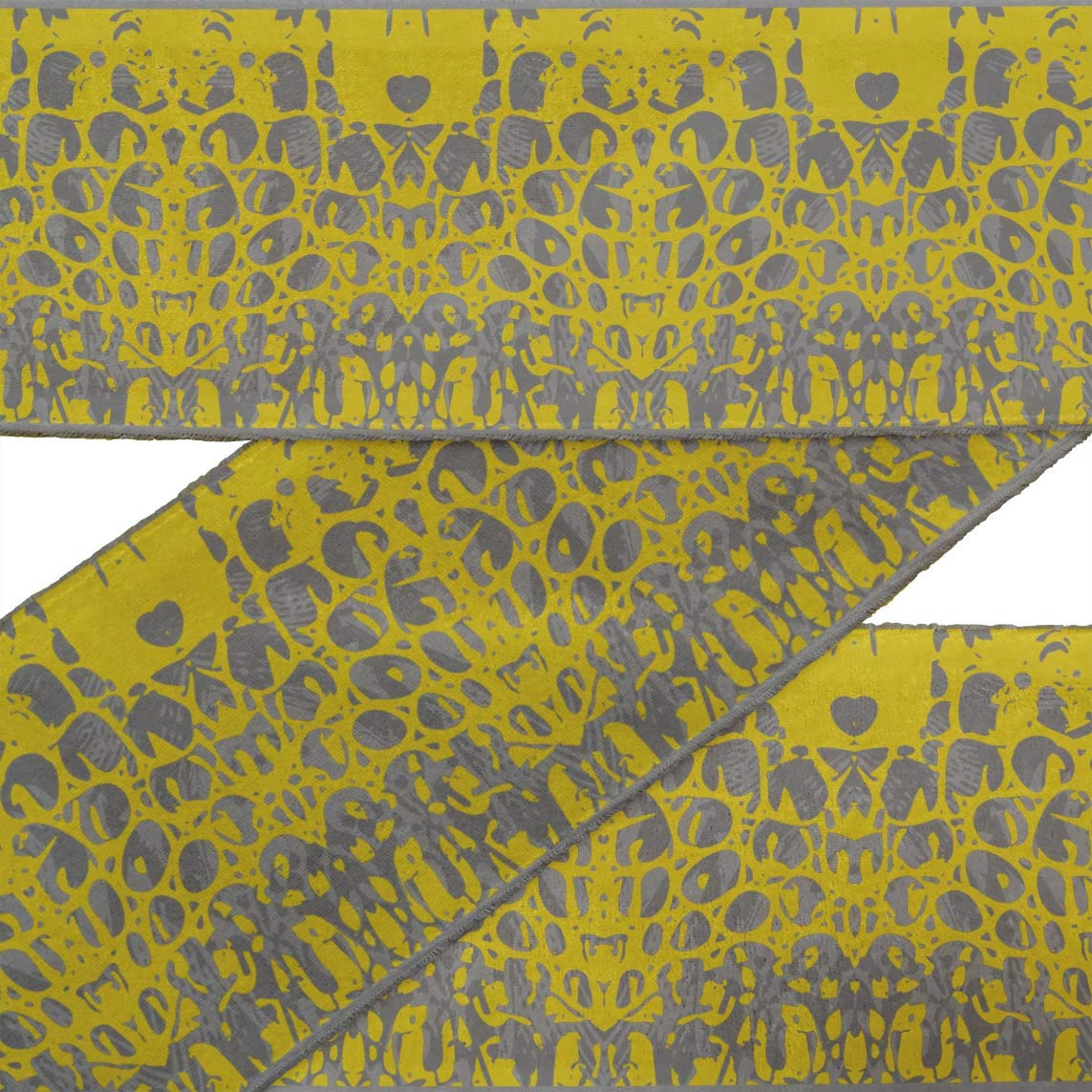 Yellow Brush Stroke Abstract Printed Dupion Fabric Lace Trim - 9 Yards x 4 Inches Ribbon for Sewing, Crafts & DIY Projects - Perfect for Home Decor, Scrapbooking & Garment Embellishment