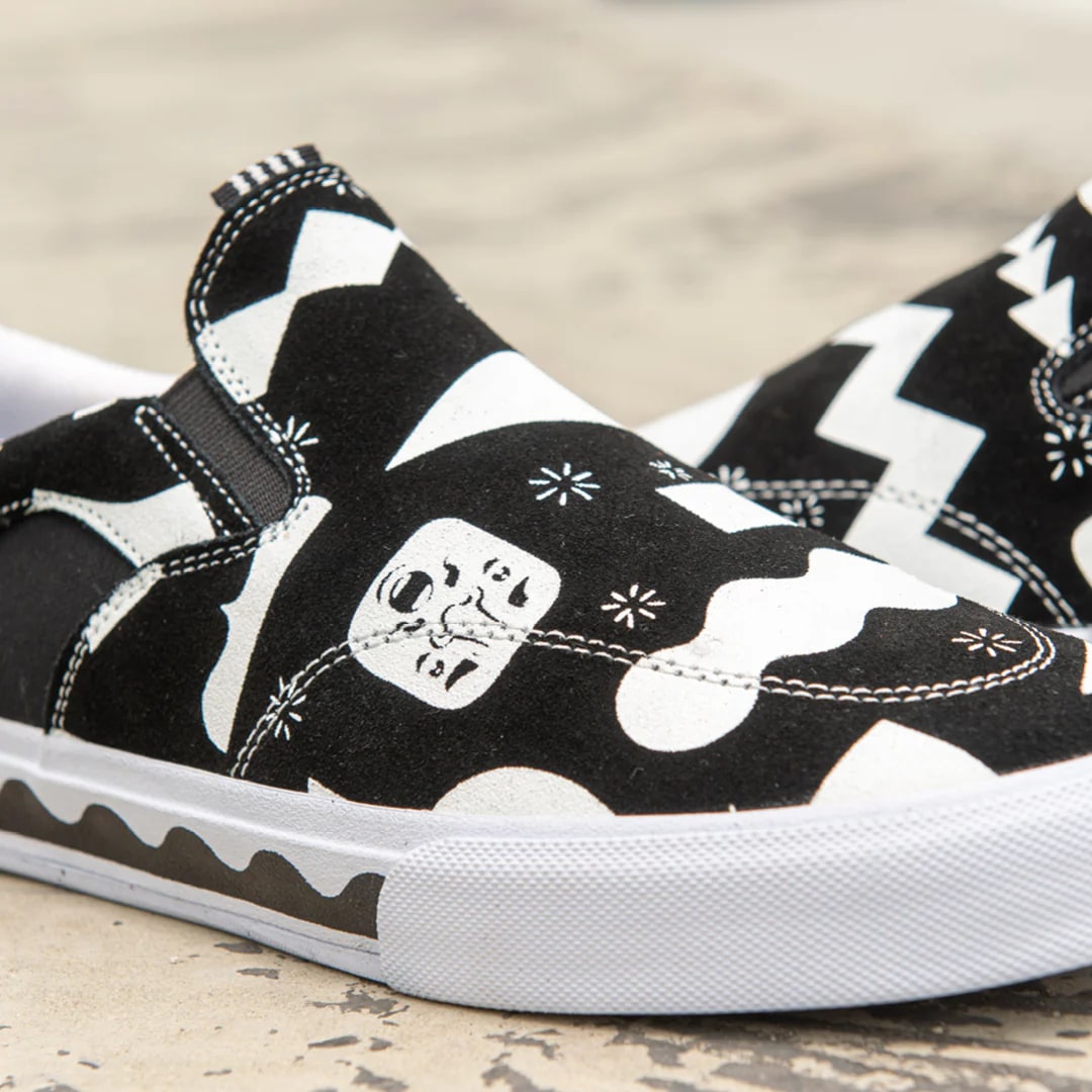 Lakai Owen VLK Skate Shoes - Black, White & Suede - High-Performance Skateboarding Shoes for Street & Park Riding
