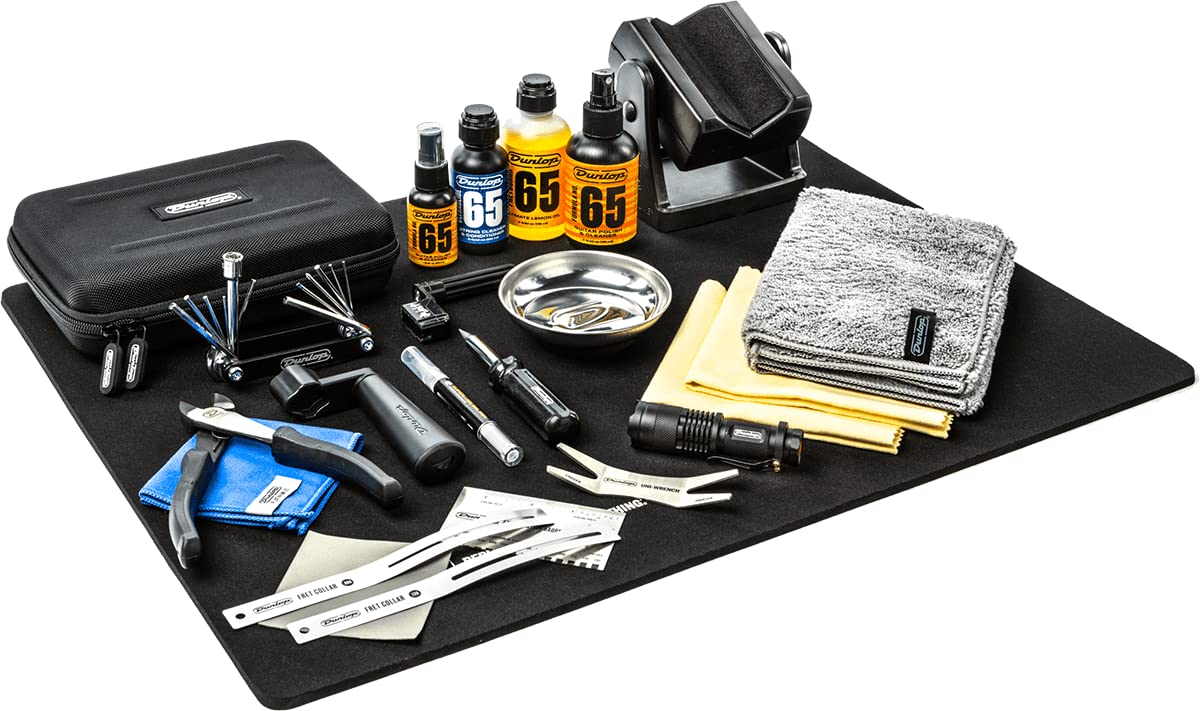 JIM DUNLOP SYSTEM 65 Complete Guitar Cleaning & Care Kit (DGT302) - Professional String & Fretboard Maintenance Tools for Electric & Acoustic Guitars - Perfect for Home, Studio & Stage Use