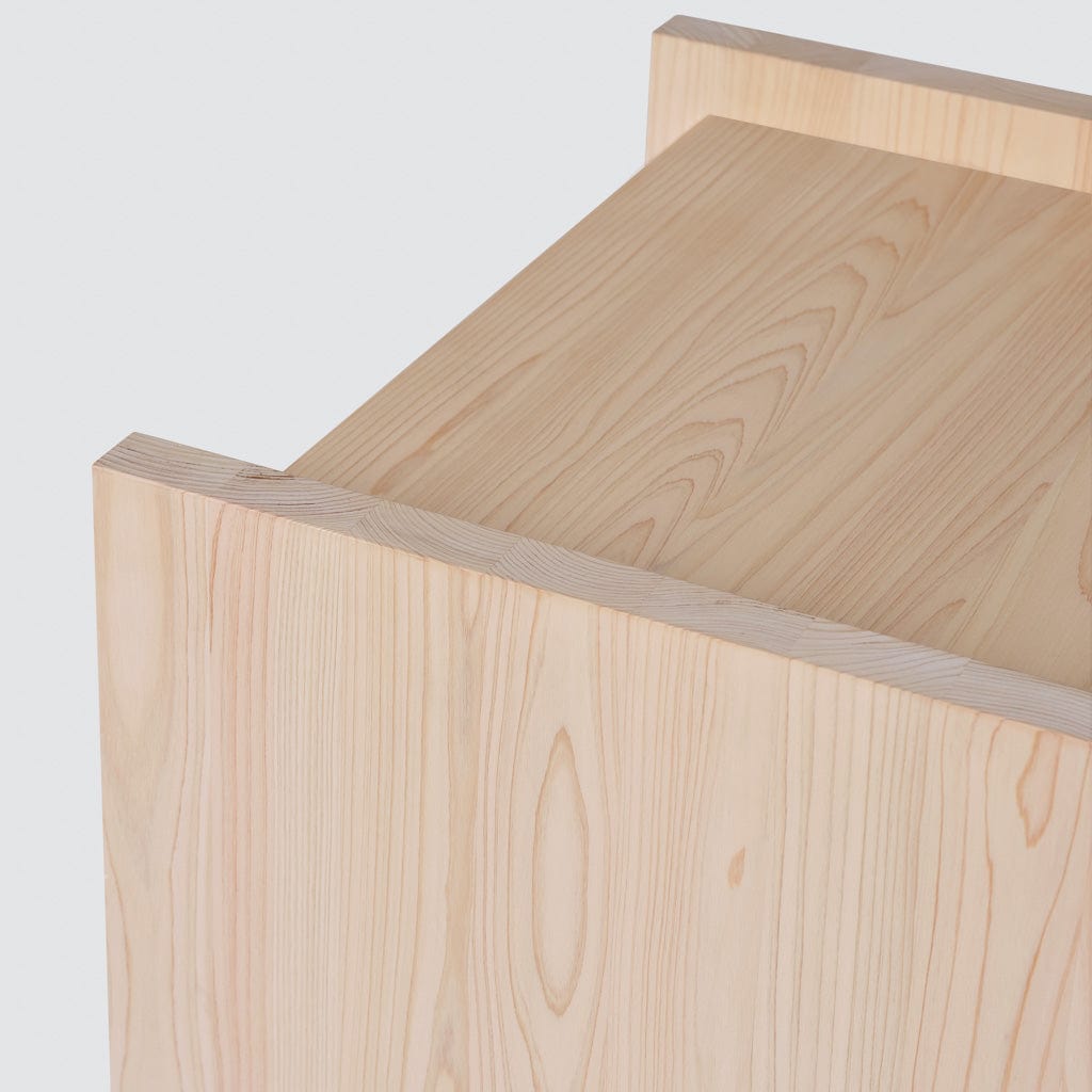 Premium Hinoki Wood Nightstand - Natural Japanese Cypress Bedside Table with Drawer for Bedroom, Living Room & Guest Room Decor