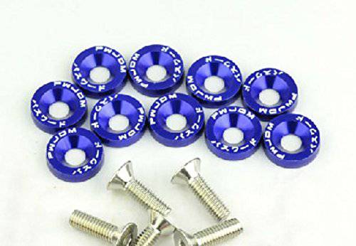 JDM Aluminum Alloy Fender Bumper Engine Dress Up Washers Kit with Bolts - Car Styling & Performance Upgrade for Honda, Toyota, Nissan - Perfect for Auto Shows & Custom Builds