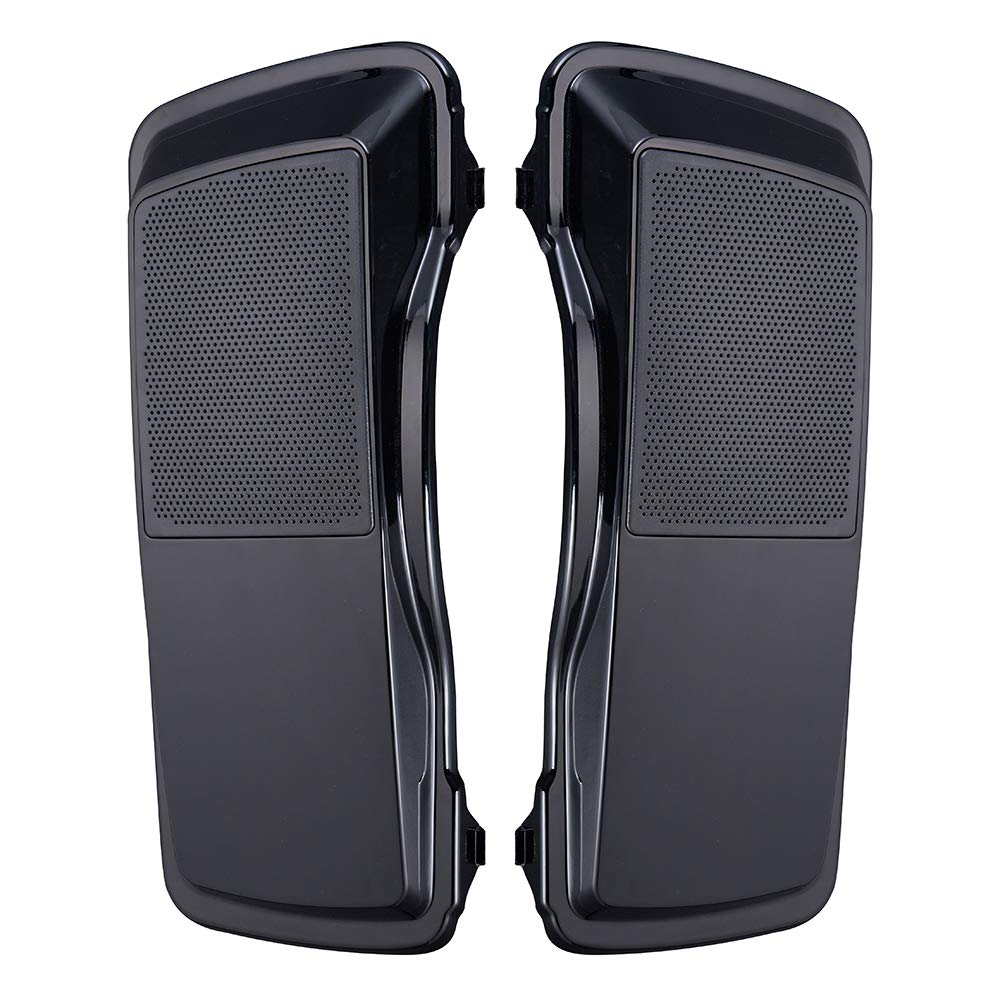 1993-2013 Harley Touring FLH FLHX Motorcycle Saddlebag Speaker Lids - 6x9 Inch Vivid Black Replacement Covers - Perfect for Road Trips & Audio Upgrades