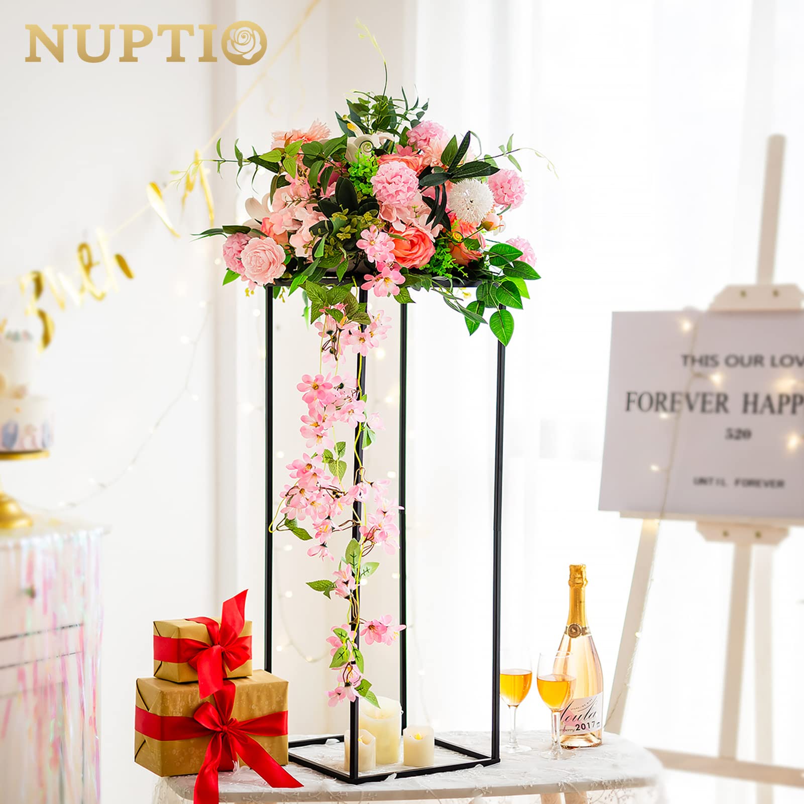 10 Pack Nuptio Black Tall Vases - 31.5 Inch Wedding Centerpieces for Flowers, Home Decor & Party Table Decorations - Elegant Black Vases for Wedding Reception, Anniversary, and Special Event Decor