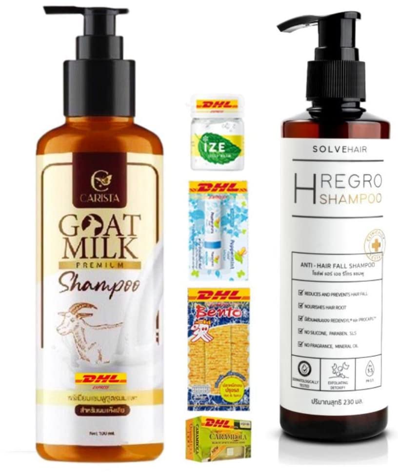 Carista Goat Milk Shampoo for Hair Growth - 100ml & 230ml Anti Hair Loss Shampoo with Natural Nourishment | DHL Express Shipping | Perfect for Dry, Damaged Hair and Scalp Care | Beauty Gift Included