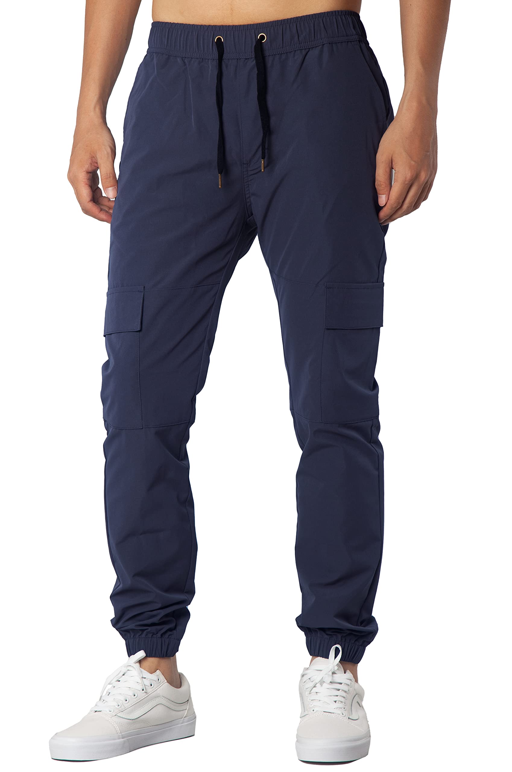 ITALYMORN Men's Lightweight Cargo Jogger Pants - 6 Pocket Slim Fit Casual Trousers with Elastic Waistband for Outdoor Running, Workout & Everyday Wear | Comfortable Travel & Lounge Pants for Men