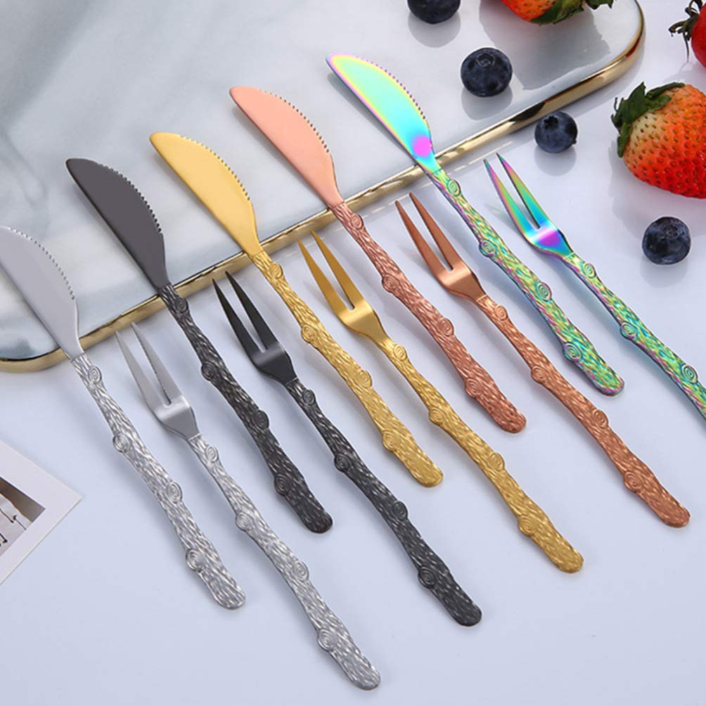 Hemoton 6-Piece Stainless Steel Dessert Forks Set - Small Appetizer Forks, Cocktail Forks, Fruit Forks for Cake, Cheese, Tapas, Mooncake - Perfect for Parties, Weddings, Picnics & Fine Dining