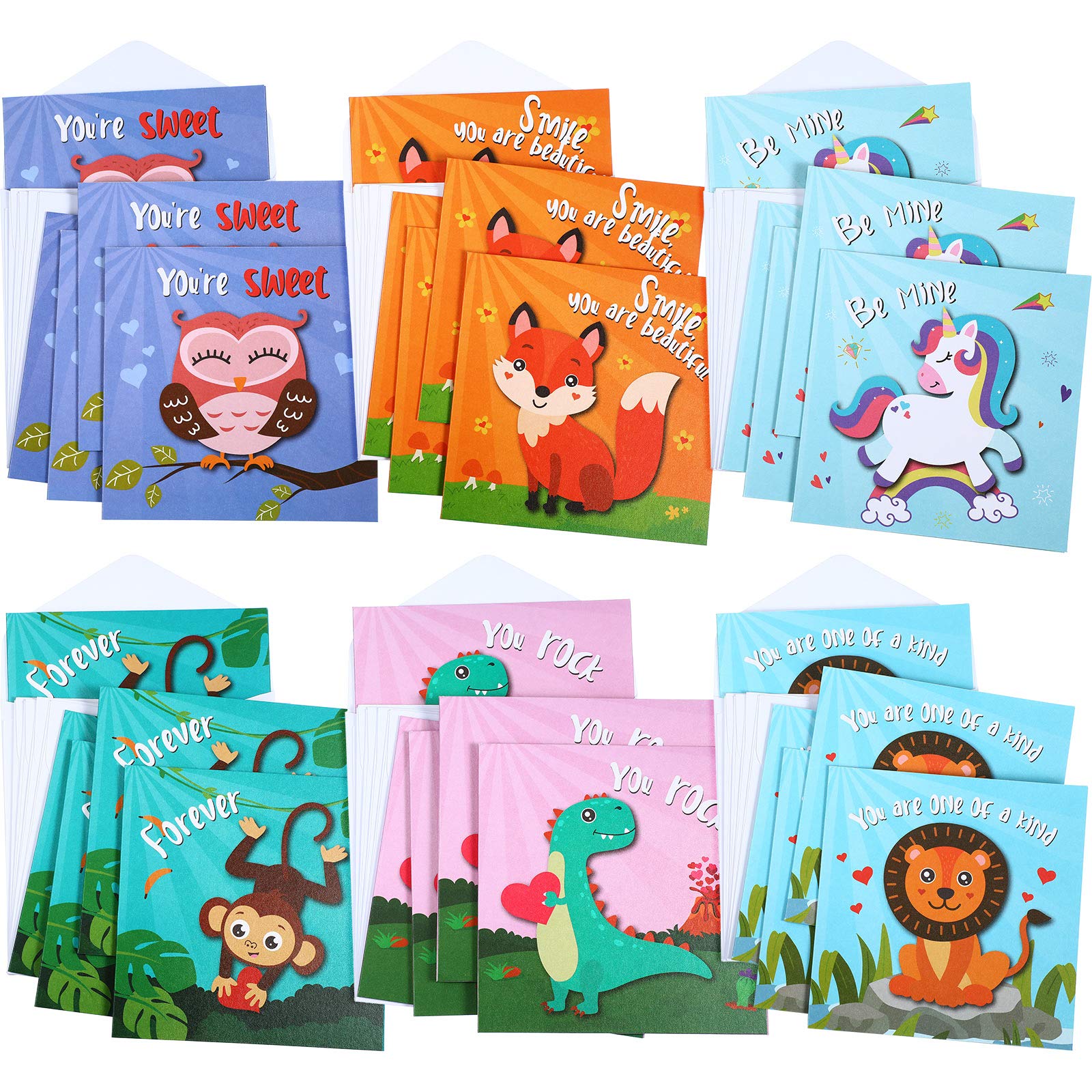 Zonon 30-Piece Woodland Animal Valentine's Day Cards for Kids with Envelopes - Classroom Exchange Cards with Word Search Puzzle - Perfect for School Parties & Friendship Gifts