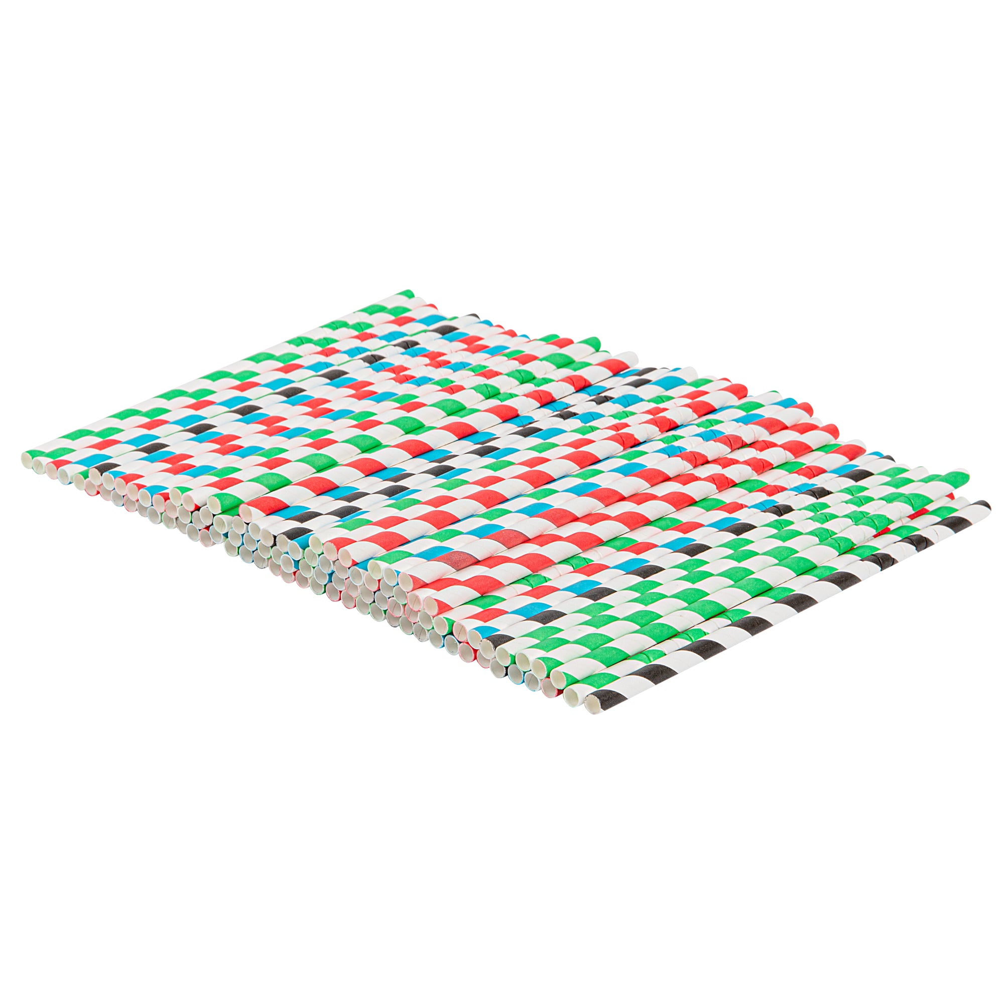 Basic Nature Assorted Paper Bendable Straws - Unwrapped, Biodegradable, 6mm x 7 3/4 Inch, 1000 Count Box - Eco-Friendly Drinking Straws for Parties, Restaurants & Home Use