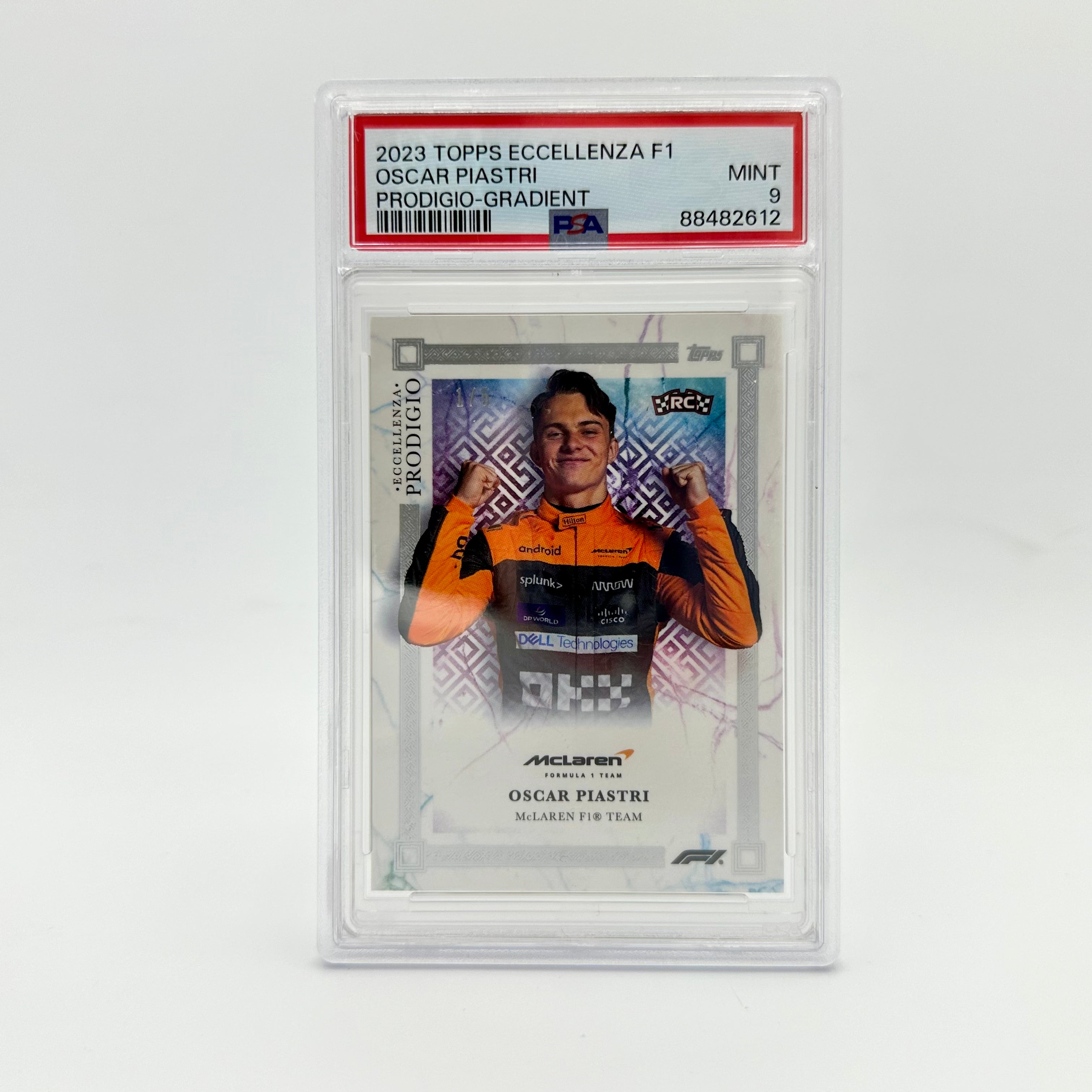 PSA 9 Oscar Piastri 2023 Eccellenza Prodigio Gradient Rookie Card - Limited Edition Collectible for Motorsport Fans & Trading Card Enthusiasts