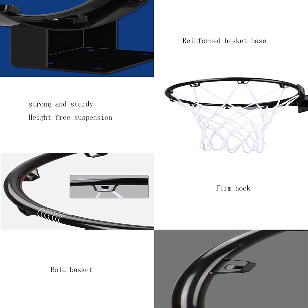 Kids Basketball Hoop - 15 Inch Wall Mounted Basketball Goal for Indoor & Outdoor Play - Adjustable Height Basketball Rim with Backboard - Perfect for Driveway, Backyard & Playroom Fun