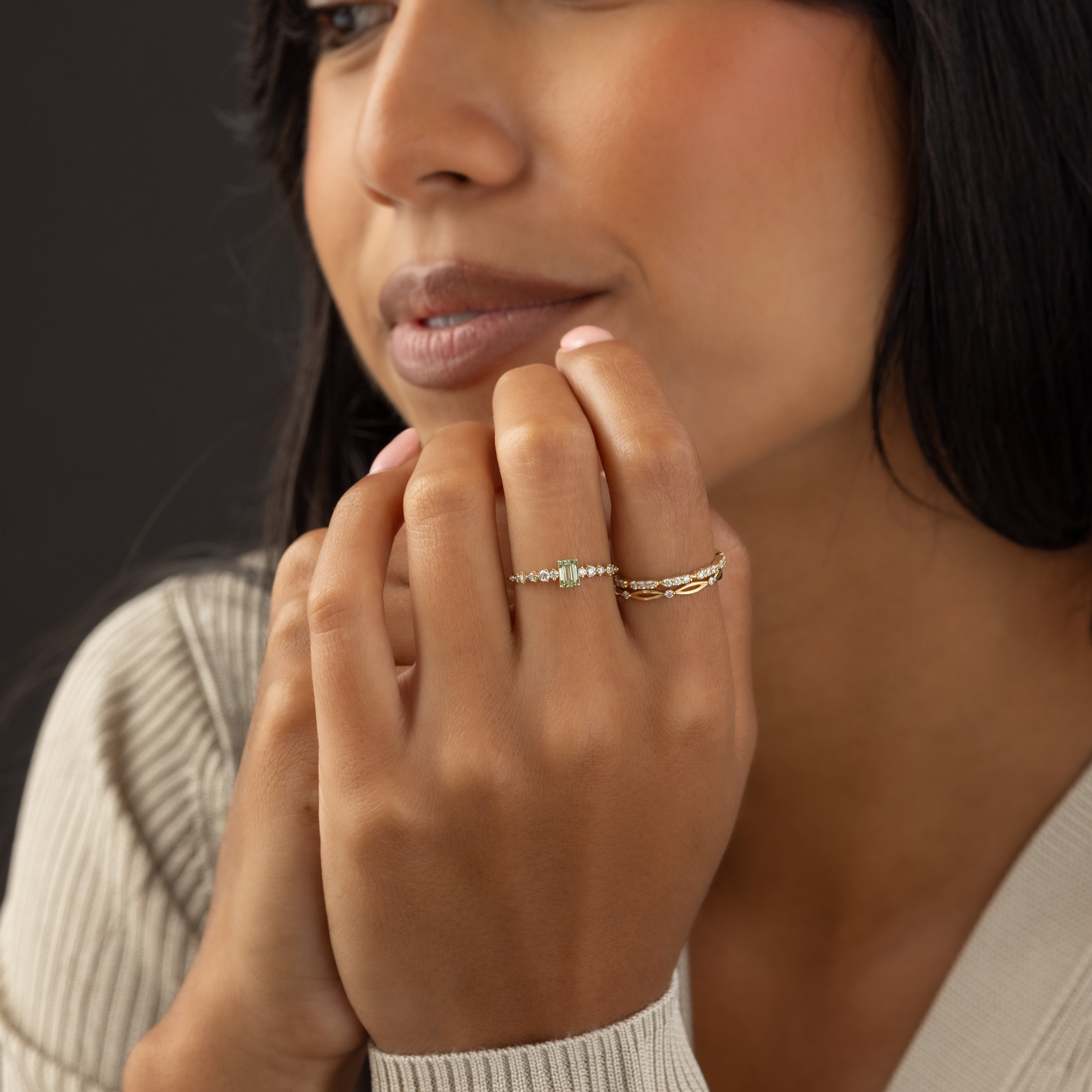 Lab Grown Blue Green Diamond Edison Ring - Eco-Friendly & Ethical Jewelry for Engagement, Wedding, and Special Occasions