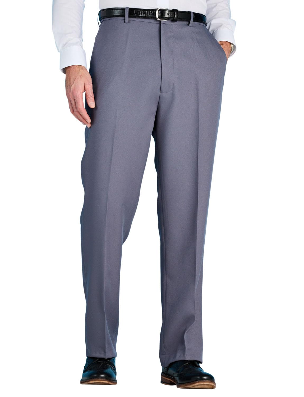 Chums Men's Stretch Waist Formal Work Pants - Comfortable Dress Slacks with Hidden Elastic Waistband for Office, Business Meetings & Professional Occasions