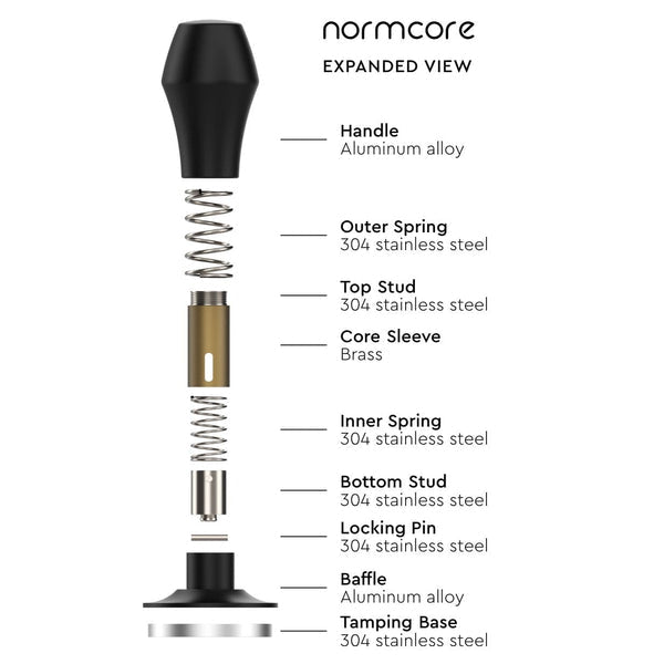 Normcore Spring Loaded Tamper V4 - Premium Gold Espresso Coffee Tamper for Baristas & Home Brewing - Perfect for Espresso Machines & Coffee Shops