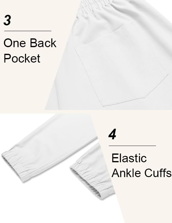 COOFANDY Men's Linen Casual Pants - Lightweight Breathable Joggers with Elastic Waist & Drawstring - Yoga, Beach, Lounge Pants with Pockets for Summer Comfort