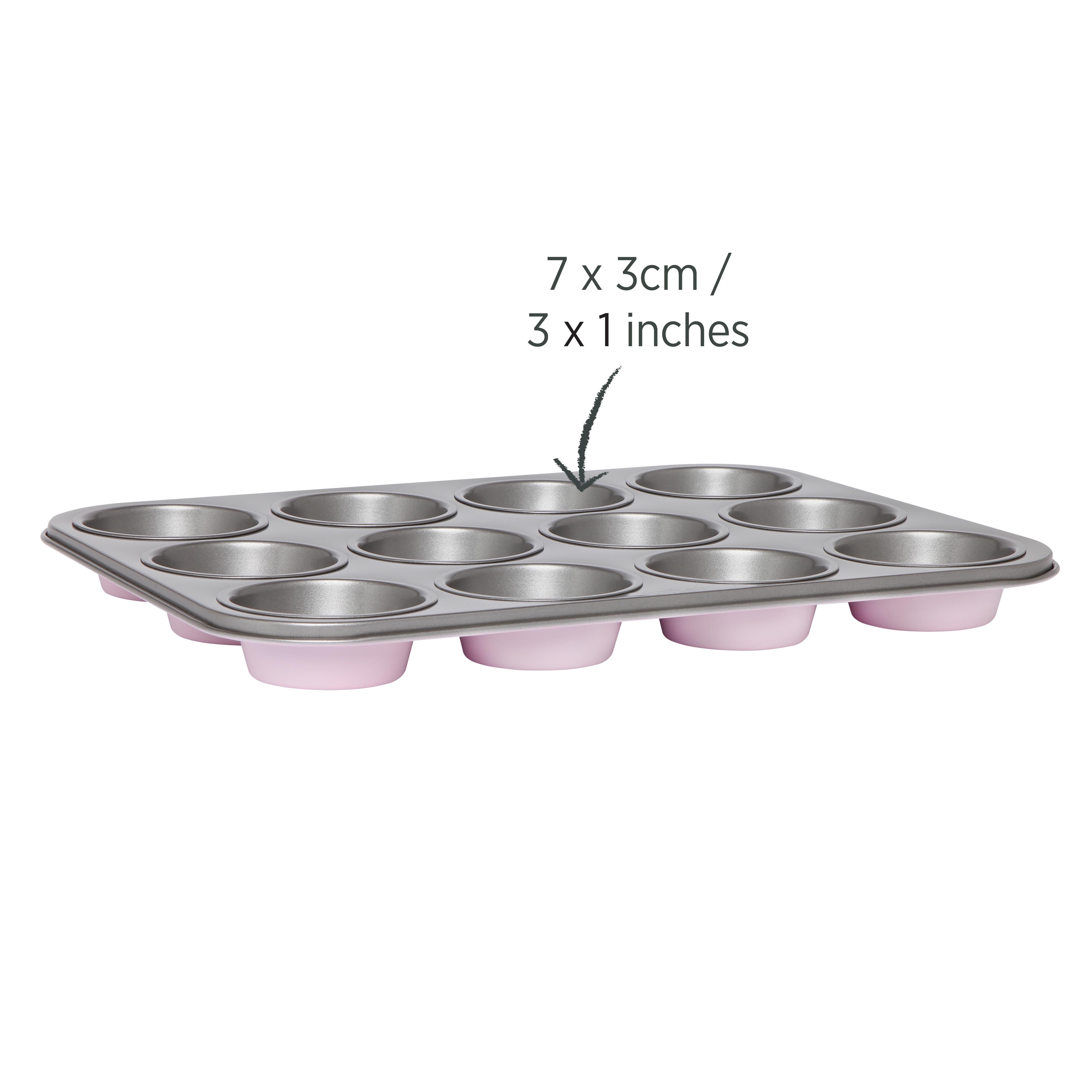 Non-Stick Two-Tone 12-Cup Muffin Pan for Baking Cupcakes & Muffins - Perfect for Home Baking, Parties & Holiday Treats