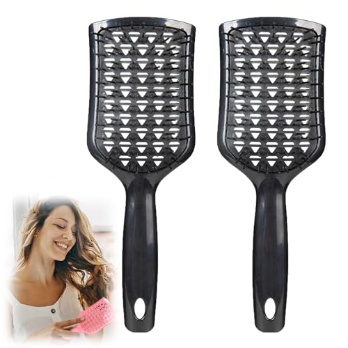 Unbrash Detangling Brush 2 Pack - Painless Hair Brush for Curly, Wet & Dry Hair - Anti-Static Paddle Brush with Massage Bristles - Perfect for Detangling, Styling & Daily Hair Care at Home or Travel