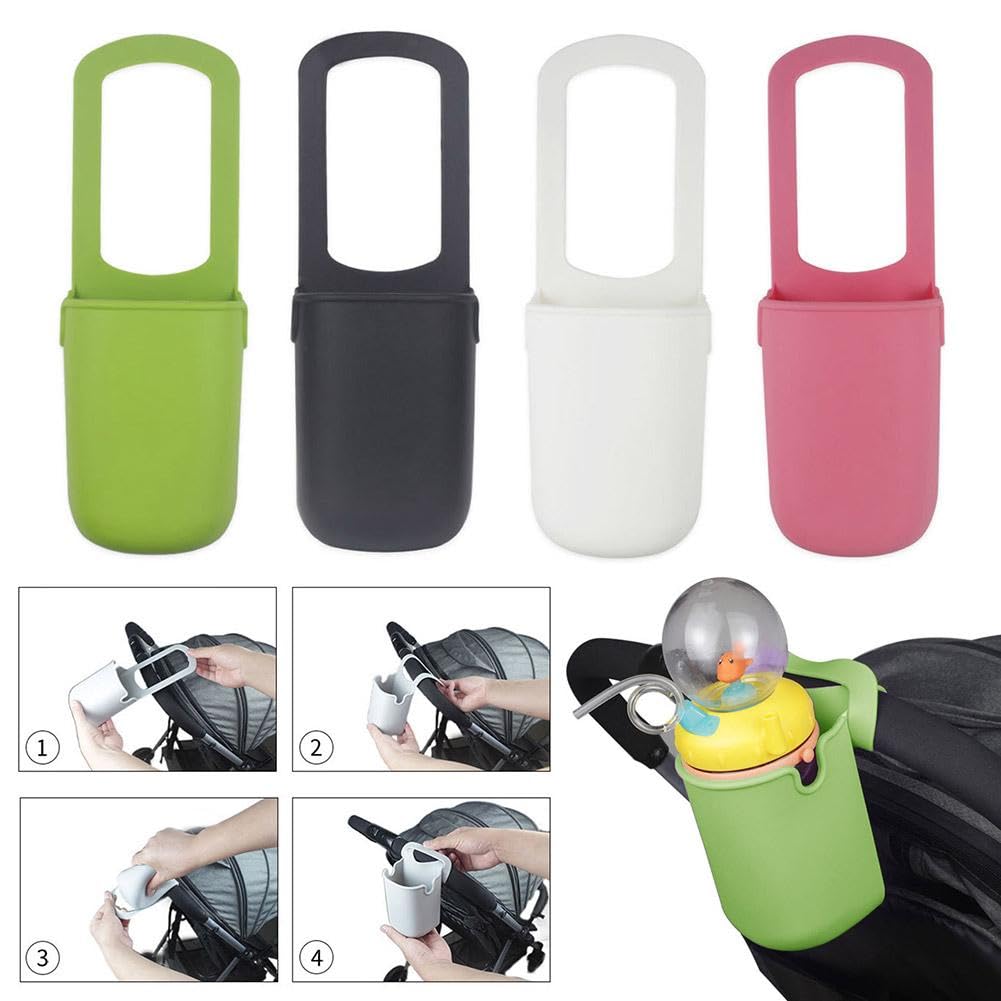 Universal Silicone Drink Holder for Stroller, Bike, Wheelchair, Walker & Scooter - Leak-Proof Baby Bottle Cup Holder (Pink) - Perfect for Outdoor Activities, Travel & Daily Use