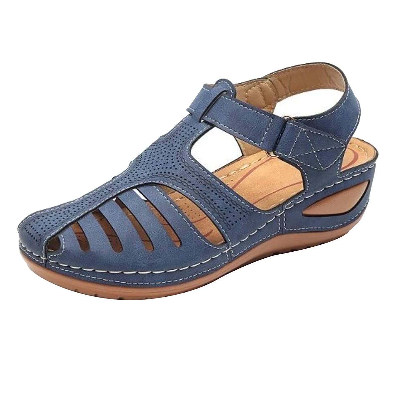 Women's Bohemian Closed Toe Gladiator Sandals - Vintage Hollow Out Platform Wedge with Arch Support | Perfect for Beach, Summer Outfits & Casual Wear