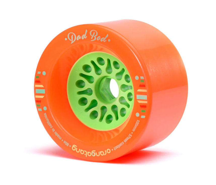 Orangatang Dad Bod Wheels 80A 105mm - 4 Pack Set for Longboard, Cruiser & Downhill Skateboarding - High Performance Urethane Wheels for Smooth Ride & Speed Control