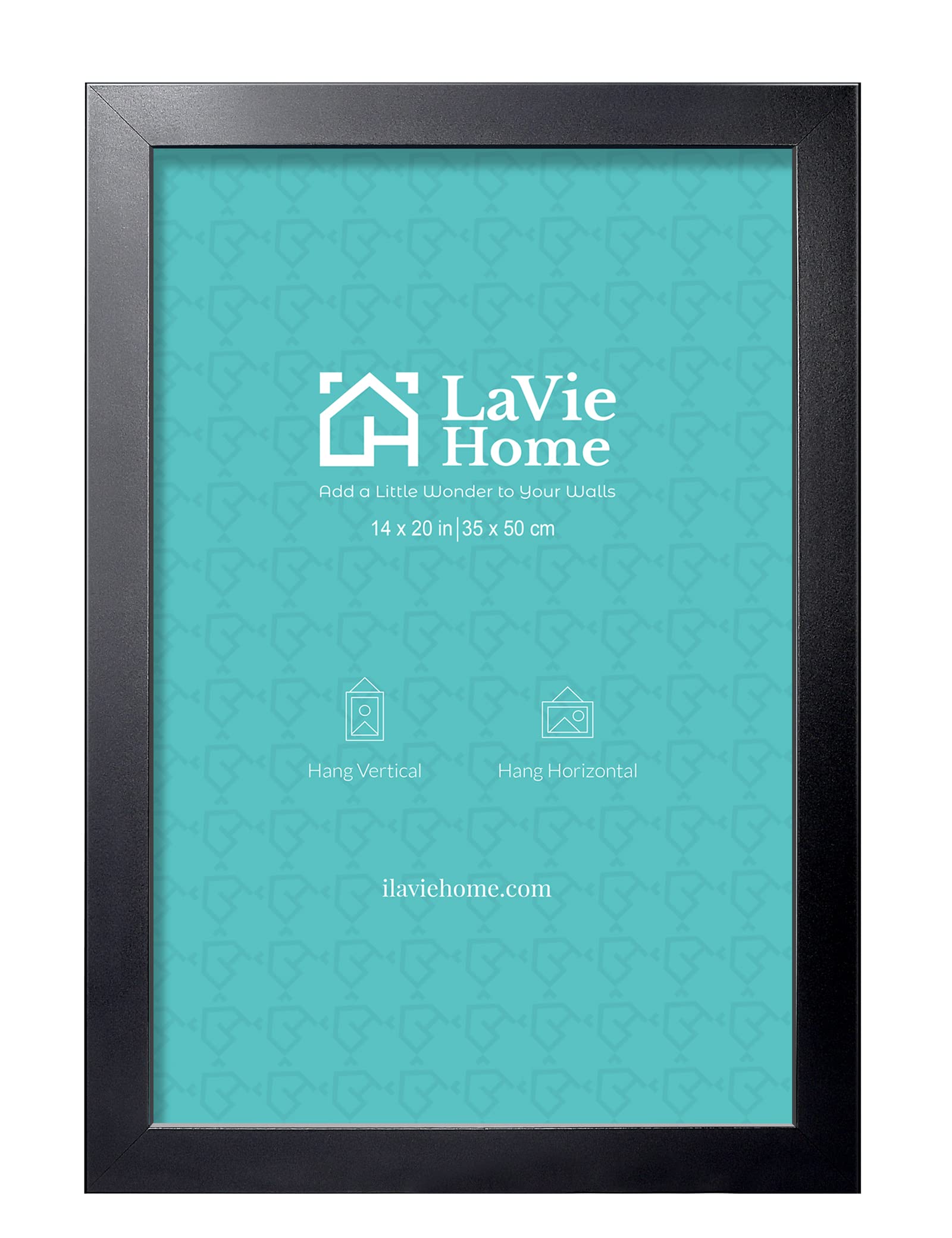 LaVie Home 14x20 Black Picture Frame - Classic Minimalist Wall Decor for Photos, Posters, Artwork | Perfect for Home, Office, Hotel & Puzzle Display