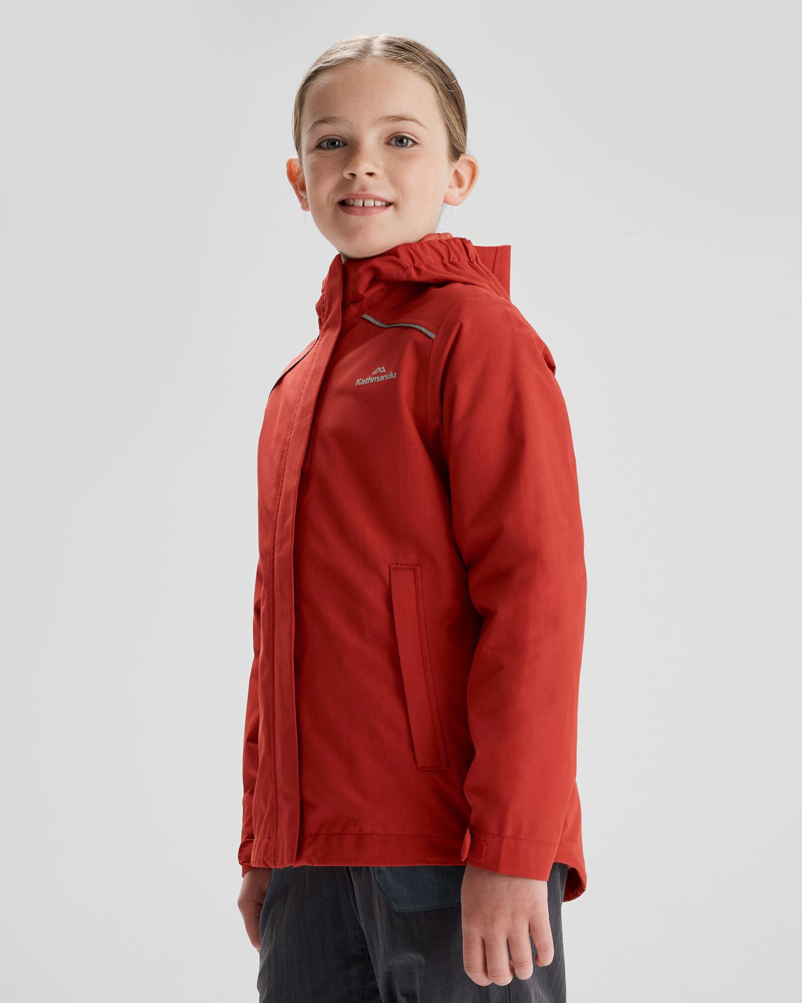 Andulo 2 Layer Waterproof Rain Jacket for Girls - Spicy Chilli Pepper Red | Lightweight Windbreaker for Outdoor Play, School & Rainy Day Adventures
