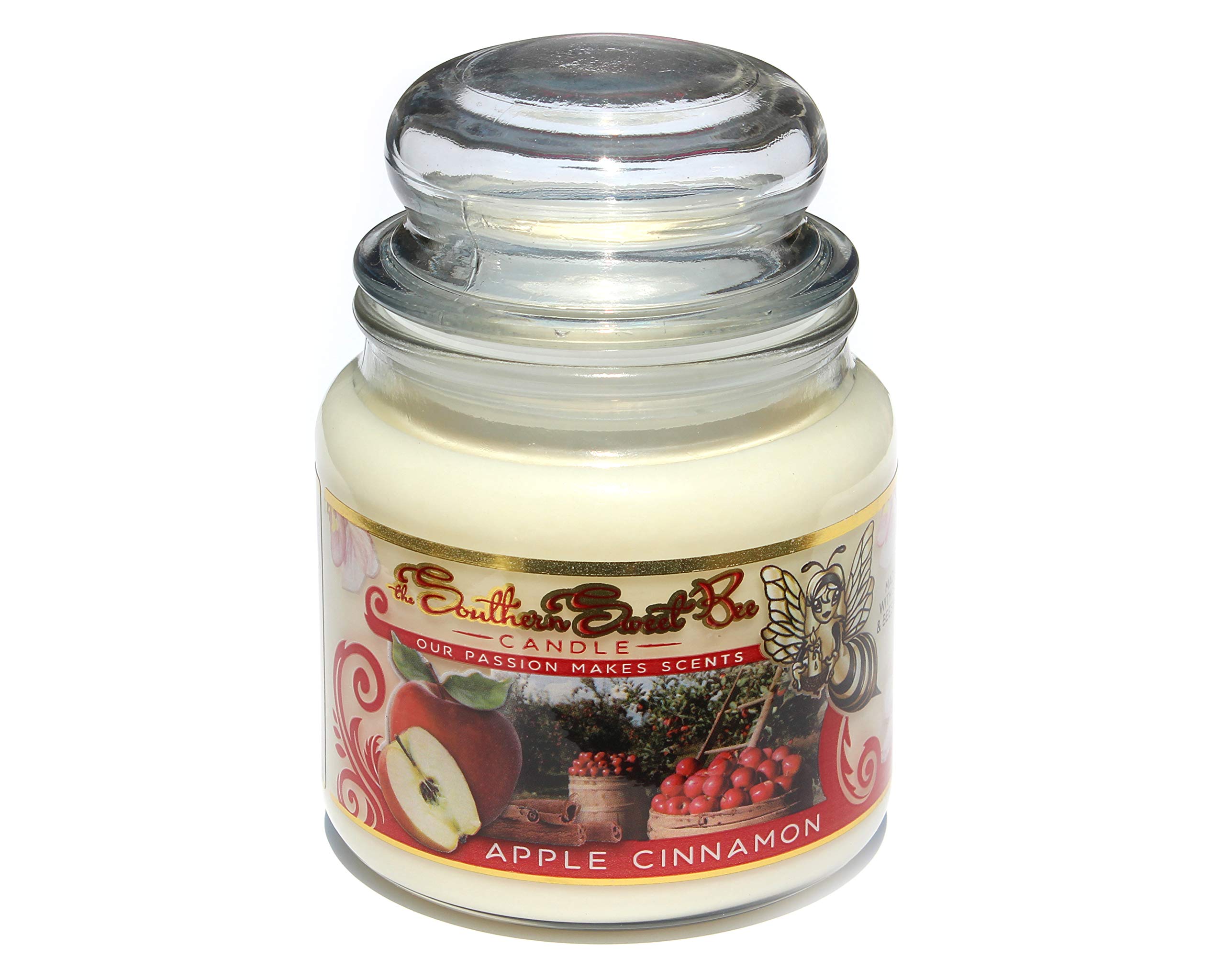 Southern Sweet Bee Apple Cinnamon Scented Candle - Natural Soy Wax Aromatherapy Candle for Home, Relaxation & Gift Giving