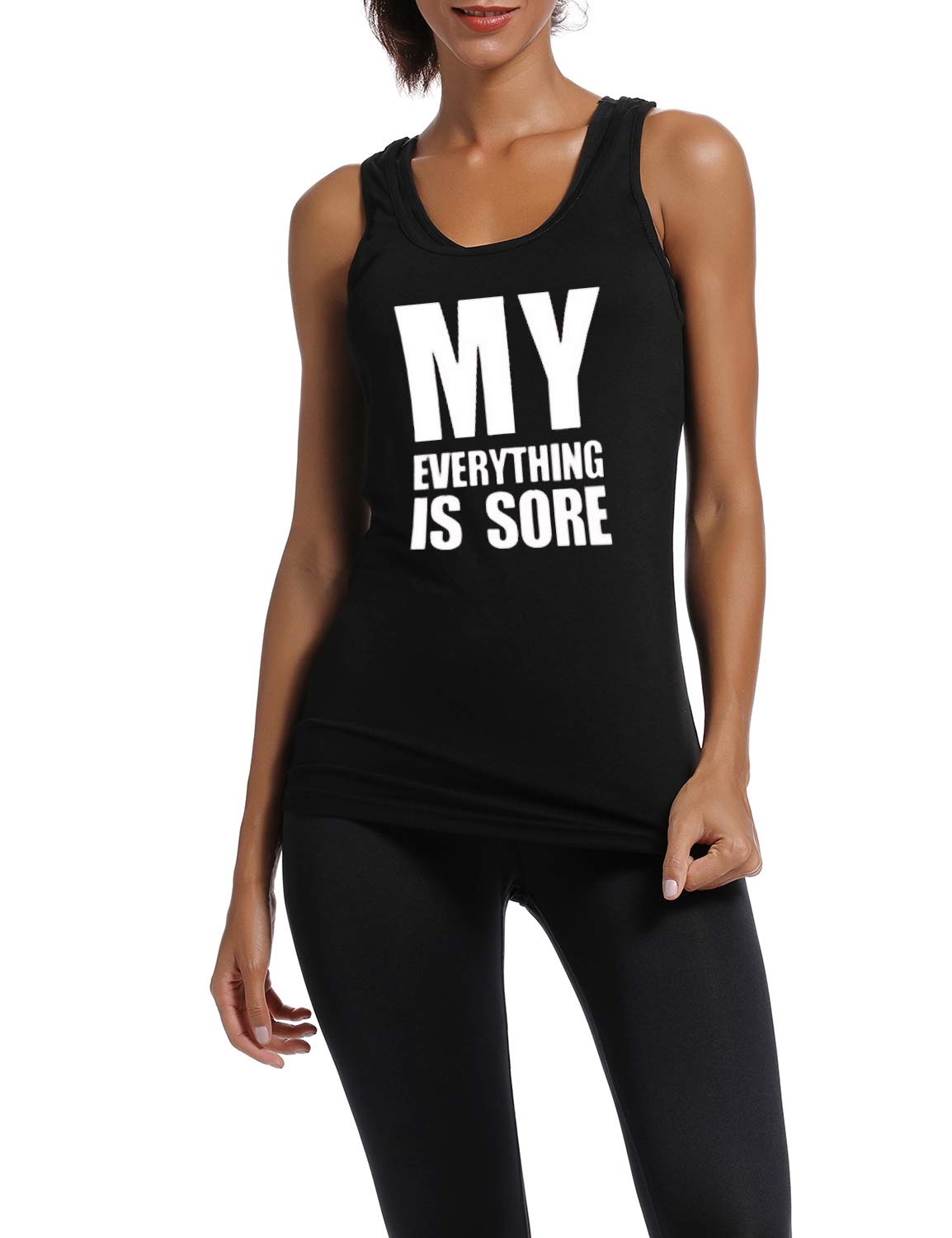 Funny Workout Tank Tops for Women - Sleeveless Racerback Gym Shirts with Motivational Sayings | Perfect for Yoga, Running & Fitness Training