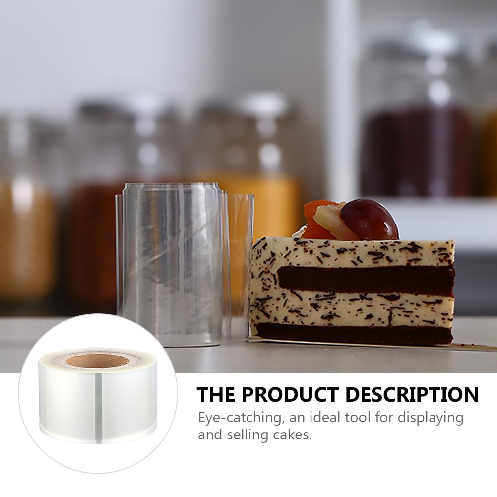 Cabilock 1 Roll Transparent Cake Border Wrap - Food Grade OPP Adhesive Mousse Cake Collar for DIY Desserts, Cupcakes & Chocolate Decoration - Perfect for Birthday Cakes, Wedding Cakes & Baking Projects